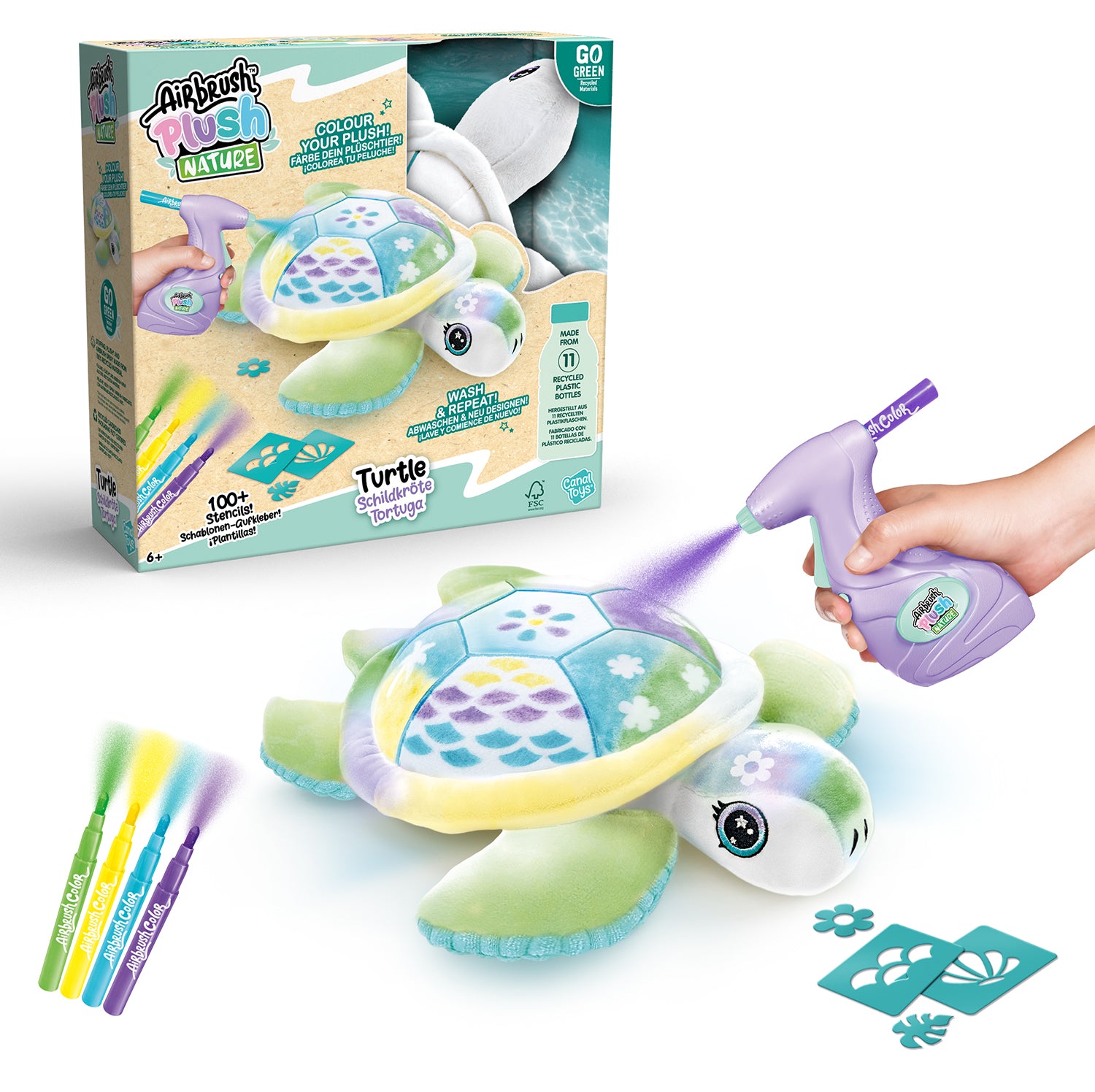 PAKA Airbrush Plush Nature - Green Turtle