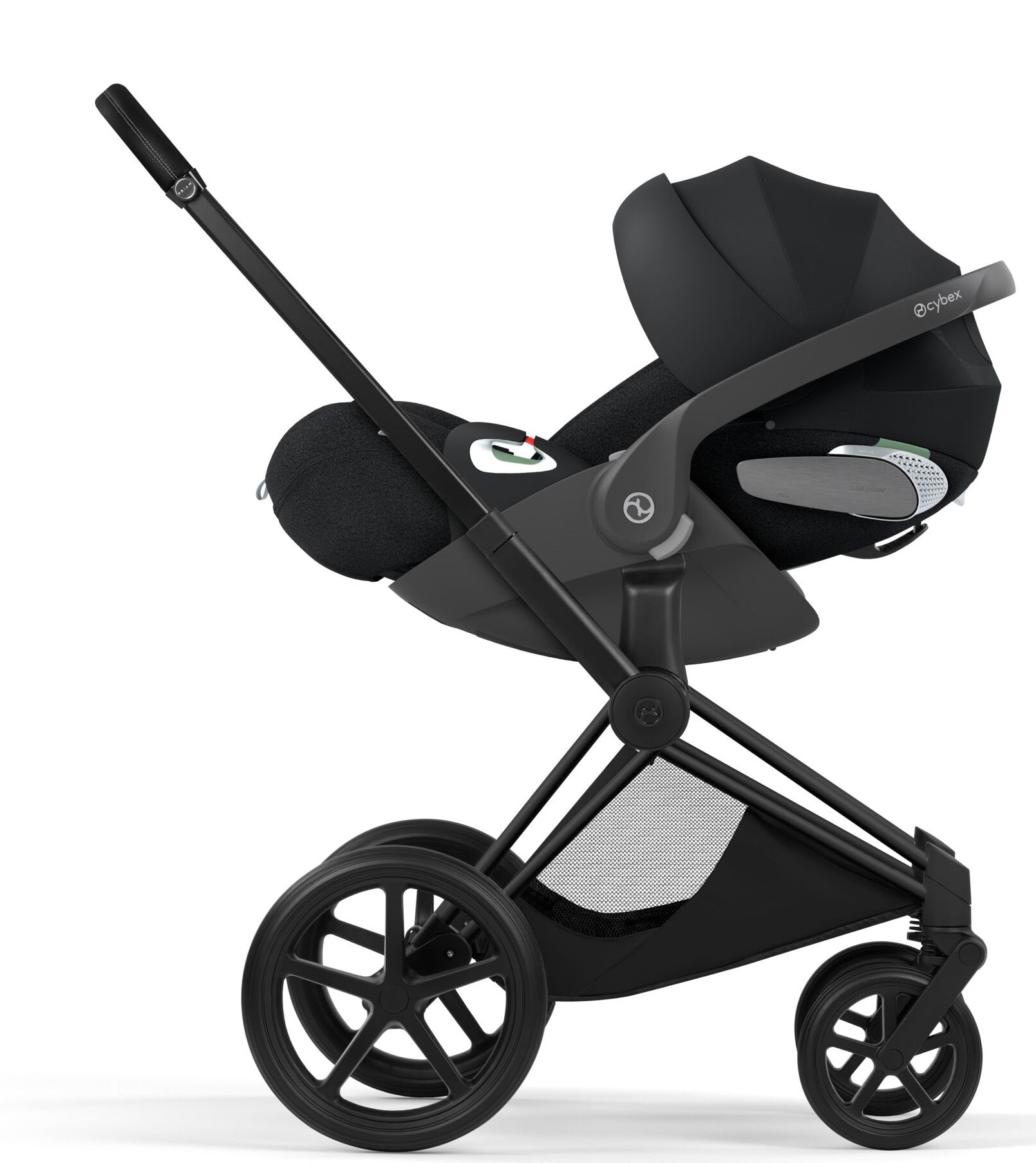 Cybex PRIAM 5 Comfort Matt Black inkl. Babywanne faltbar Sepia Black