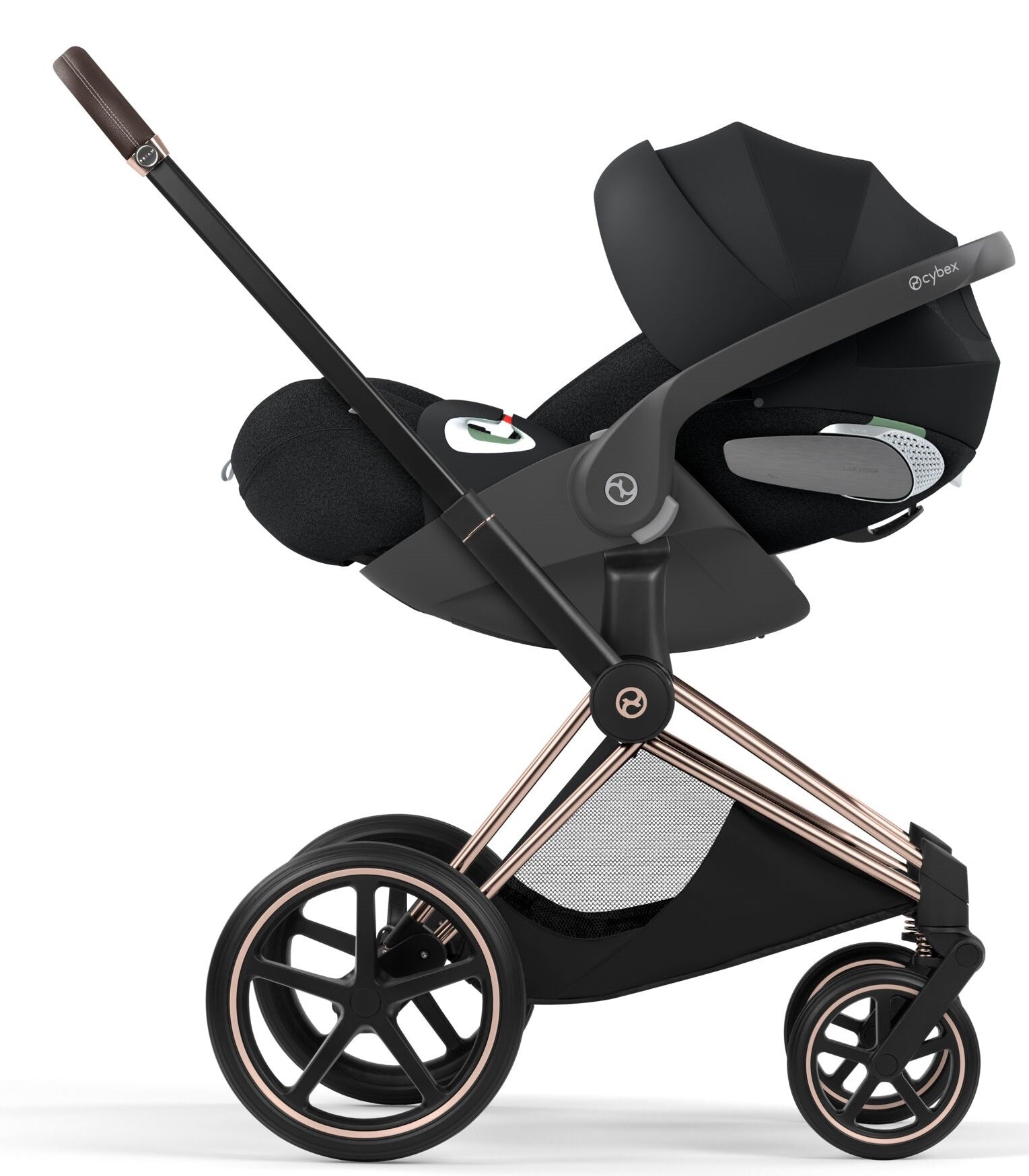 Cybex PRIAM 5 Comfort Matt Black inkl. Babywanne faltbar Sepia Black