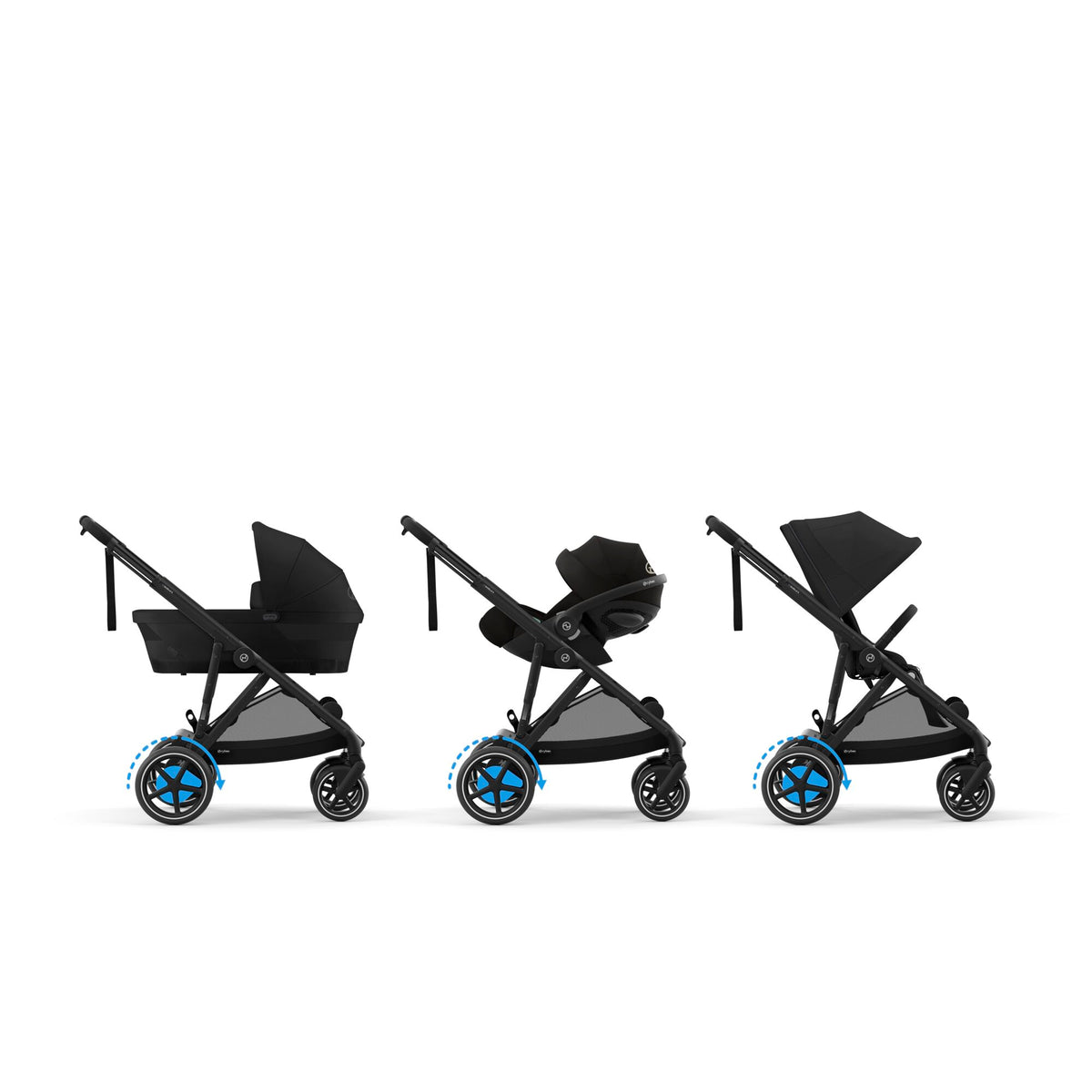 Cybex e-Gazelle S Kombikinderwagen 4in 1 Moon Black
