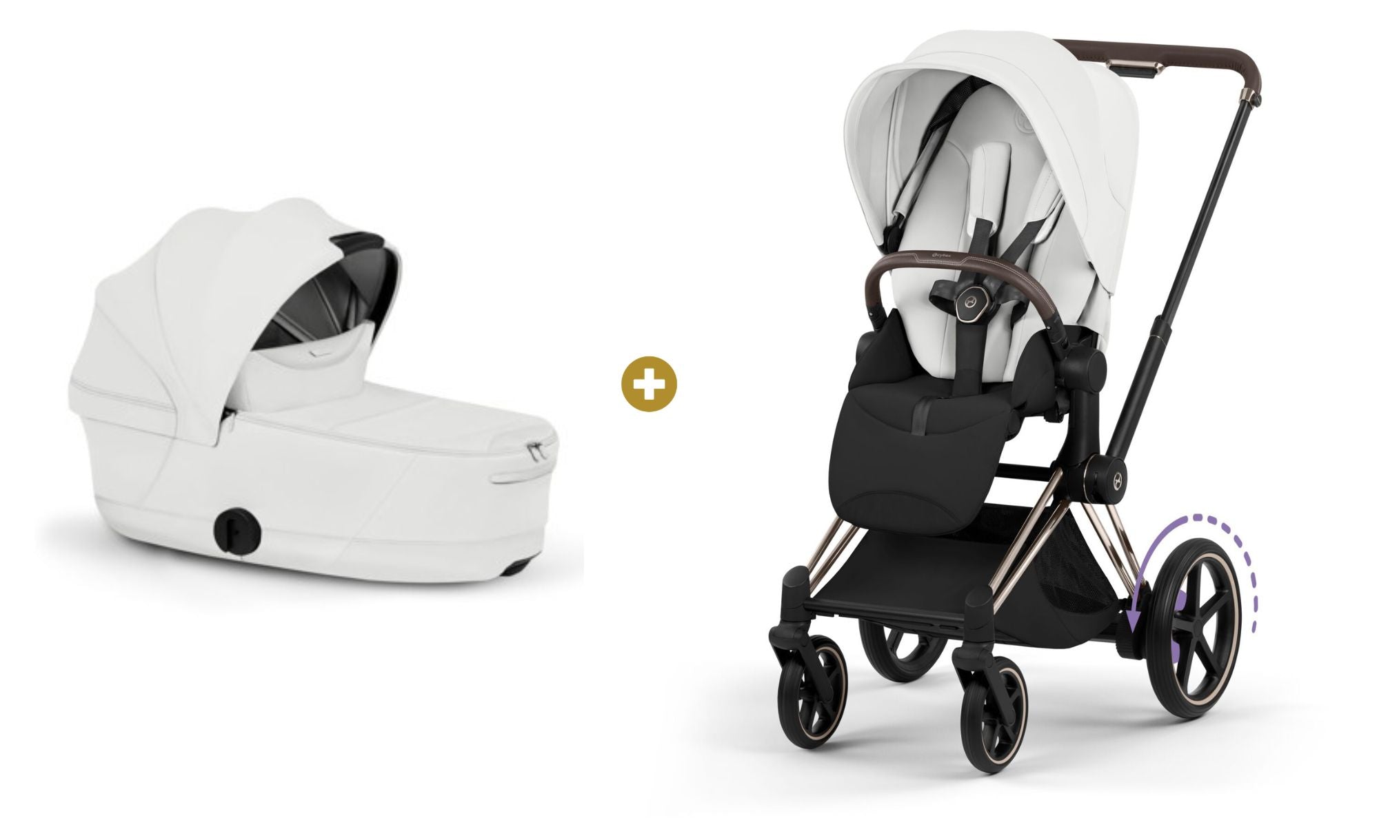 Cybex E-PRIAM 5 Style inkl. Babywanne faltbar Off White