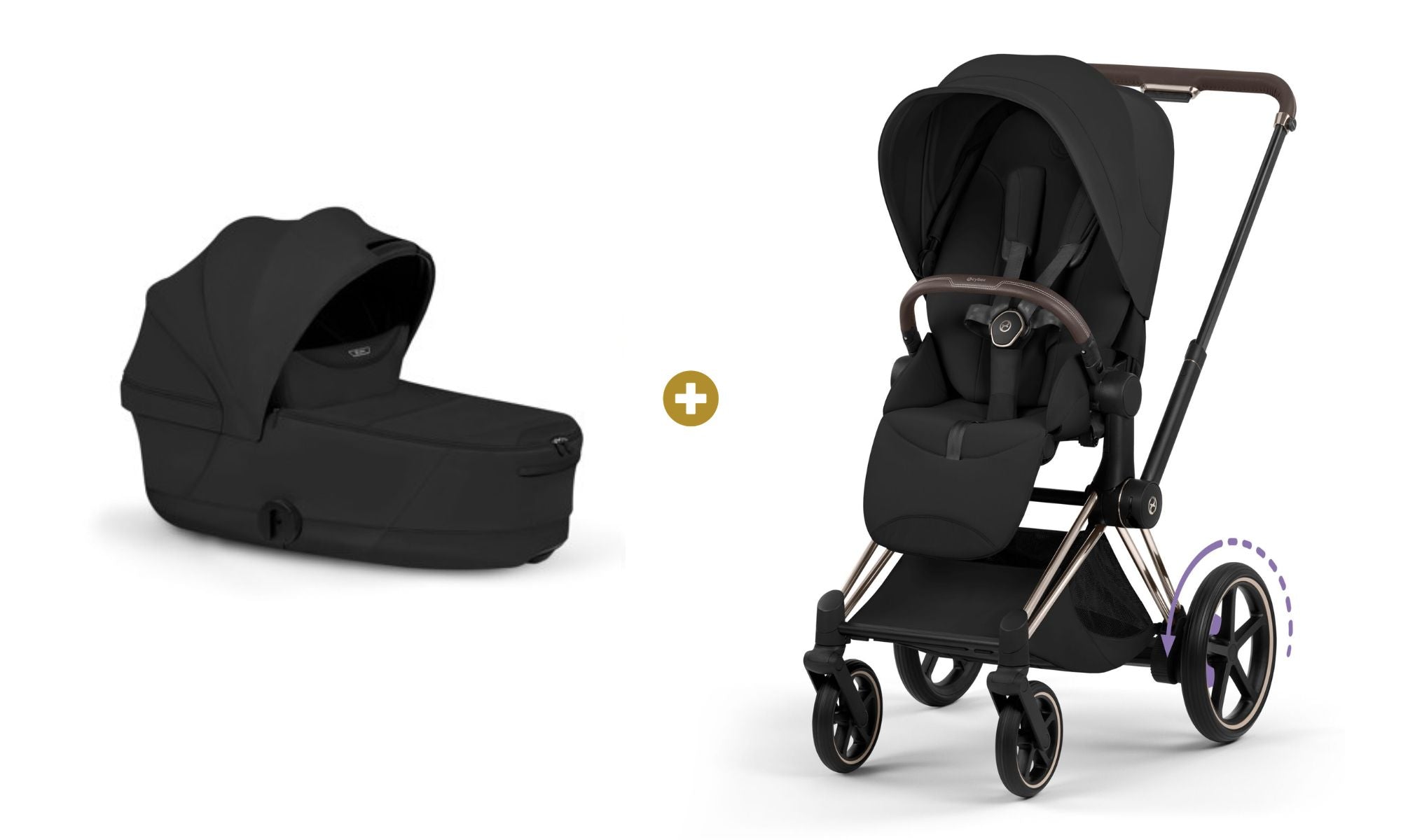 Cybex E-PRIAM 5 Style inkl. Babywanne faltbar Sepia Black