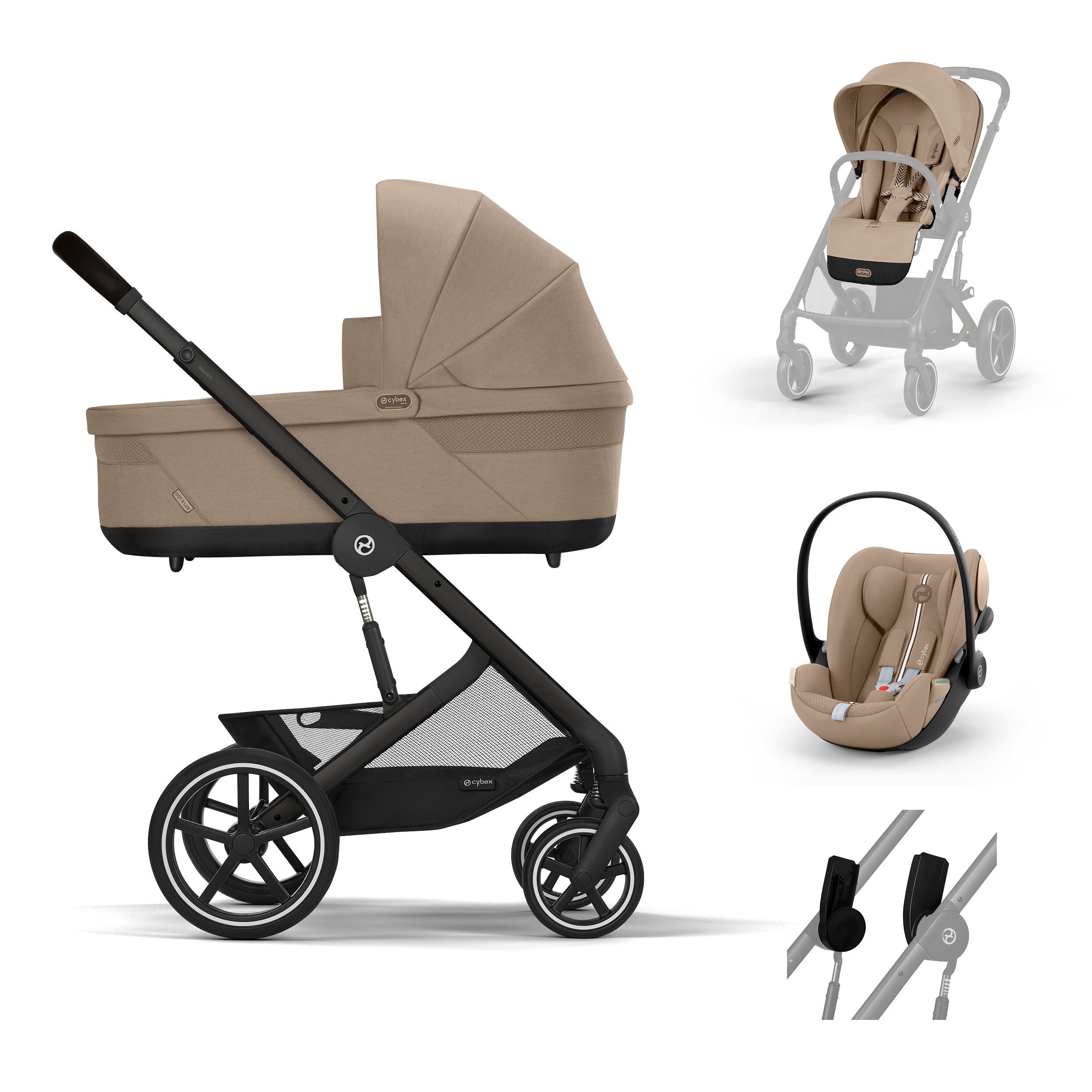 Cybex Balios S Lux Kombikinderwagen Trio Almond Beige/black *SALE*