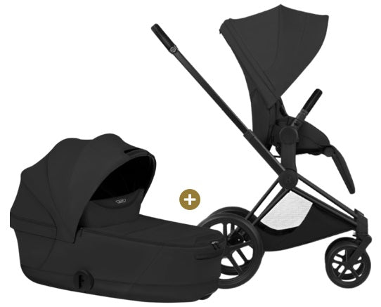 Cybex PRIAM 5 Comfort Matt Black inkl. Babywanne faltbar Sepia Black