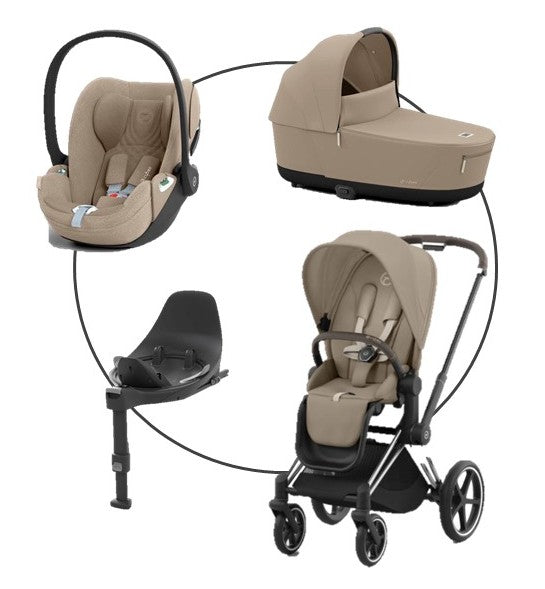 Cybex Platinum Priam Kombikinderwagen 4in 1 Chrome Brown