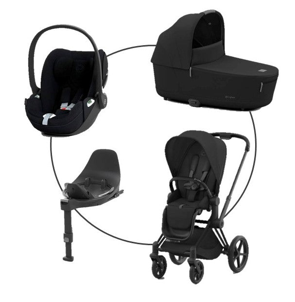 Cybex Platinum Priam Kombikinderwagen 4in 1 Matt Black