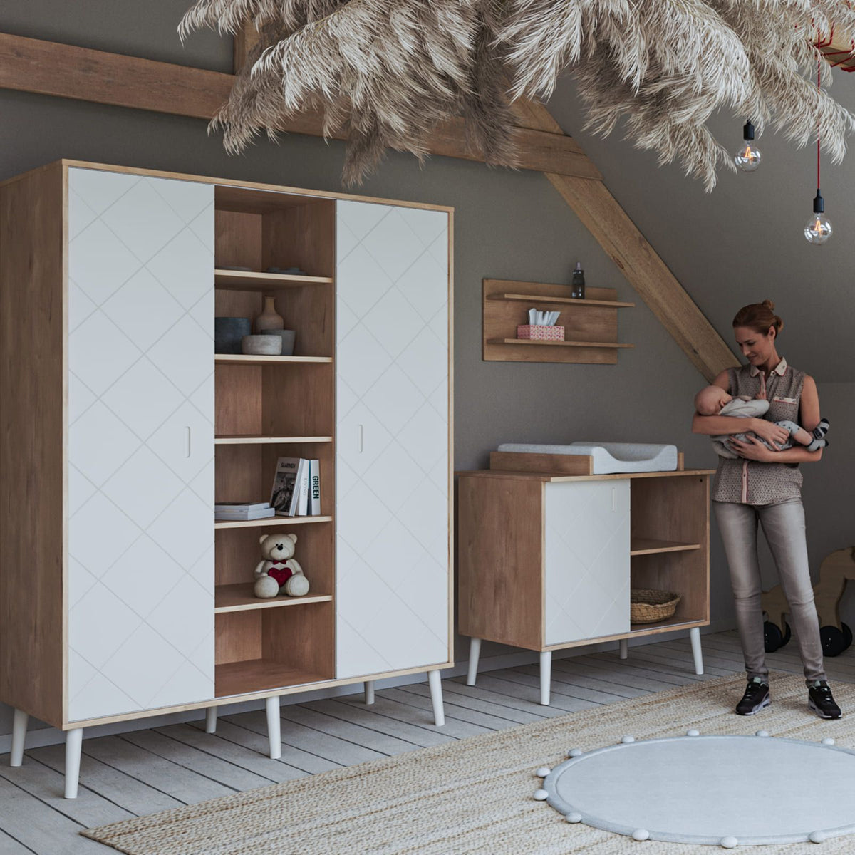 BISAL Kinderzimmer Peak Komplettset nature-weiss