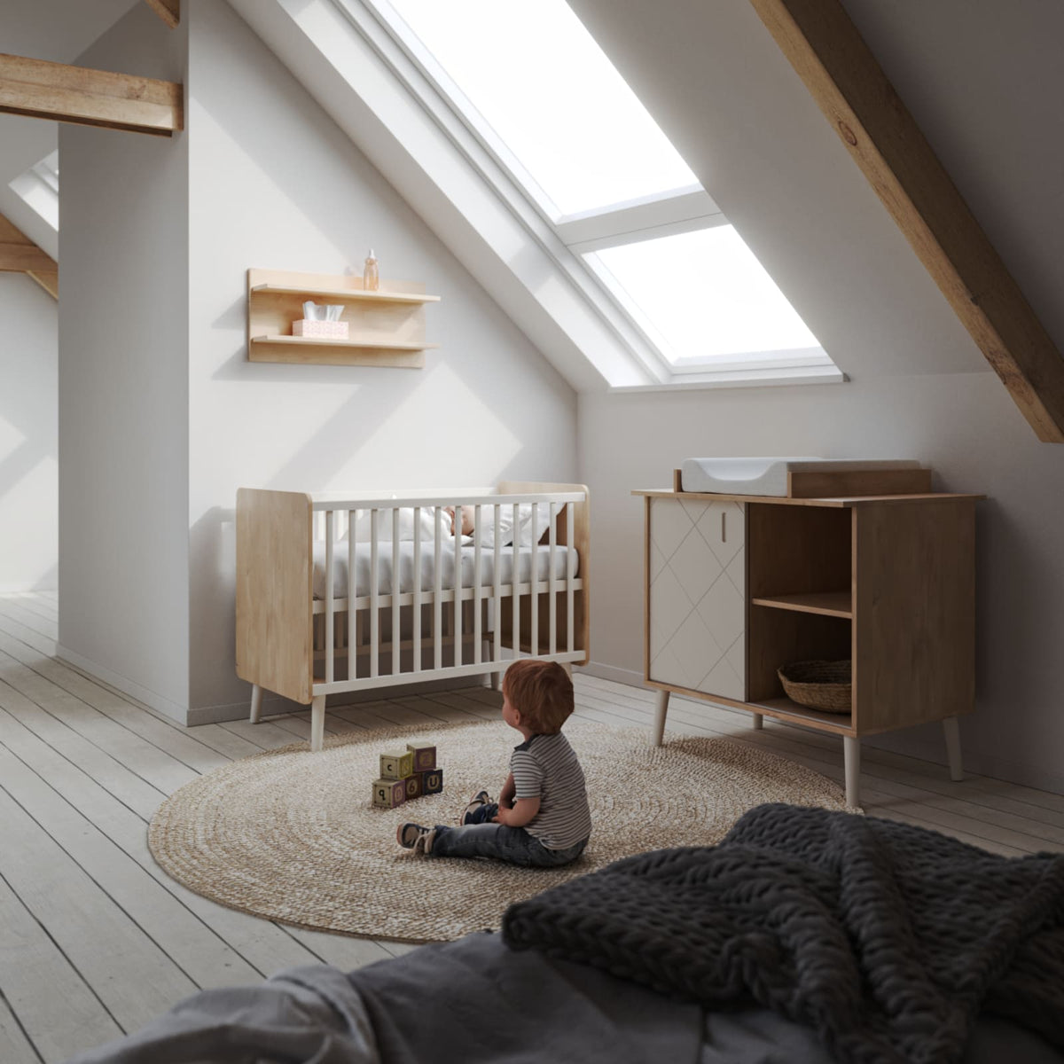 BISAL Kinderzimmer Peak Sparset nature-weiss