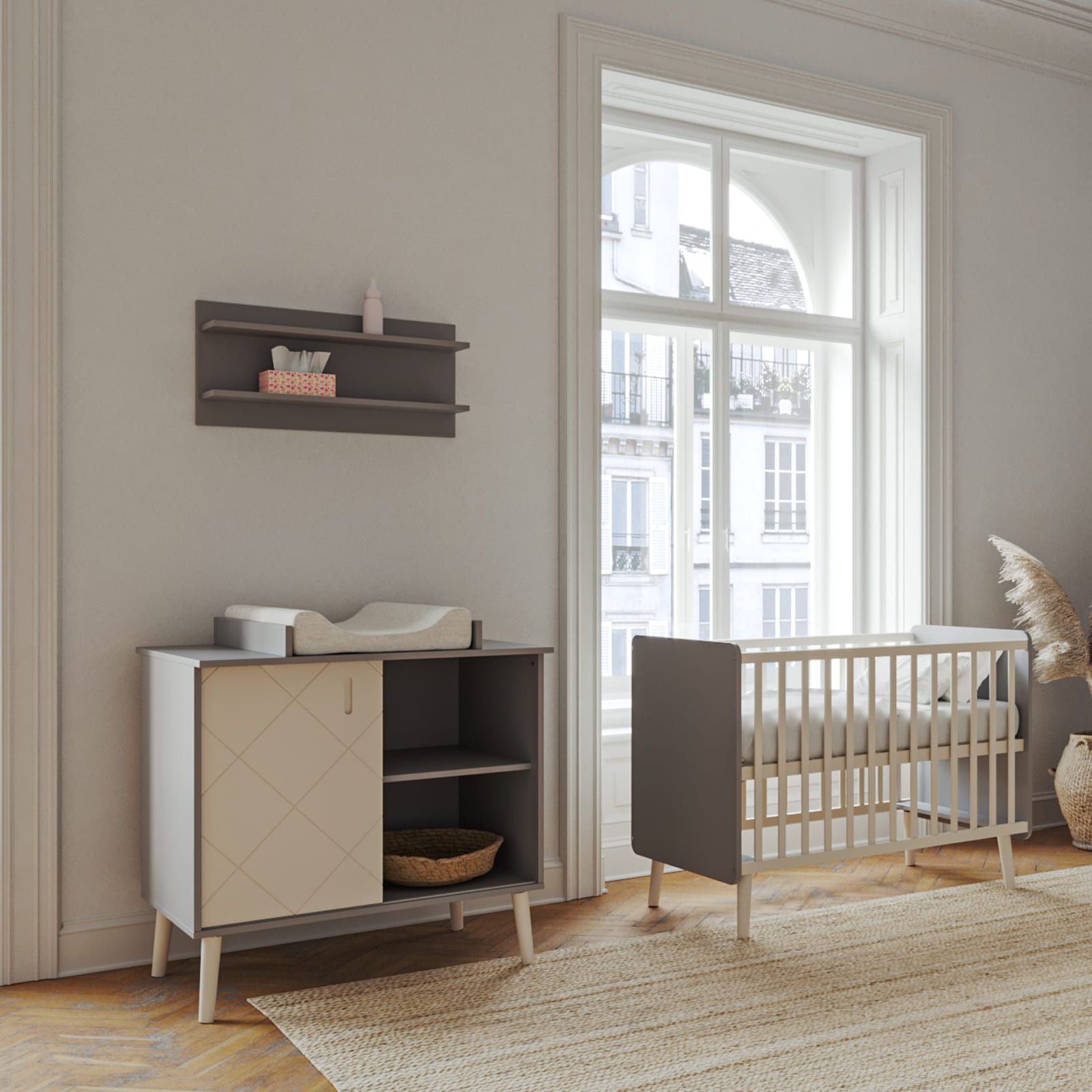 BISAL Kinderzimmer Peak Sparset grau-weiss