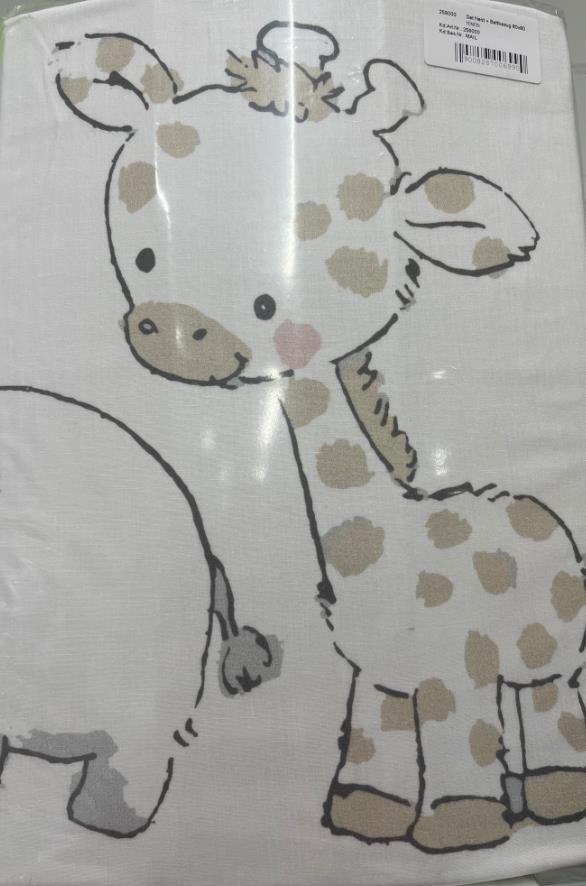 Fillikid Beistellbett Nino 90 x 45 cm mit Bettset-Set Giraffe gross &amp; atmungsaktiver Matratze Träumeland