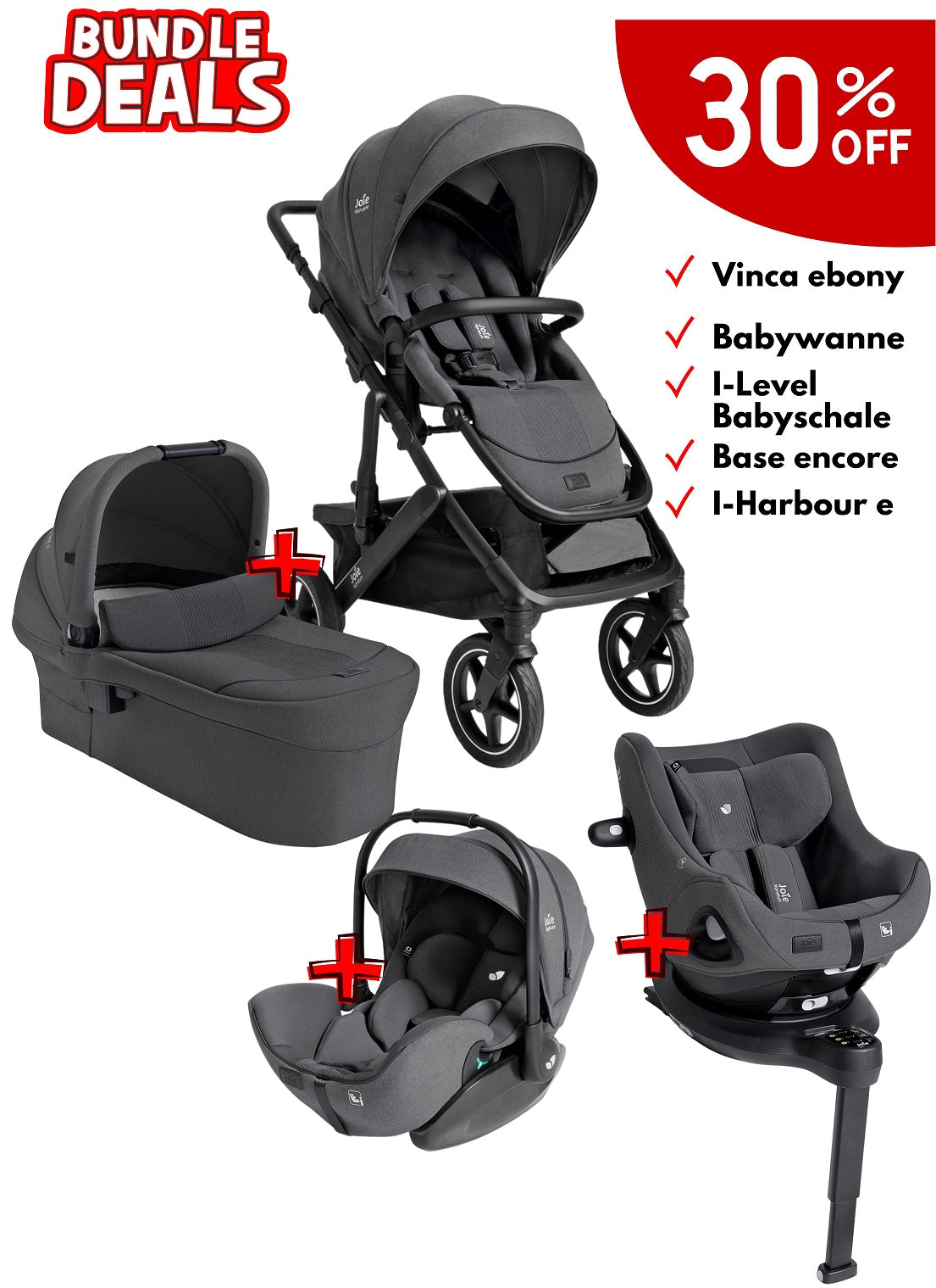 Joie Vinca Four Set Kinderwagen Ebony *SALE*