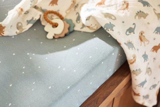 Jollein Wickelauflagenbezug Jersey 50x70 cm Twinkling Sea Green