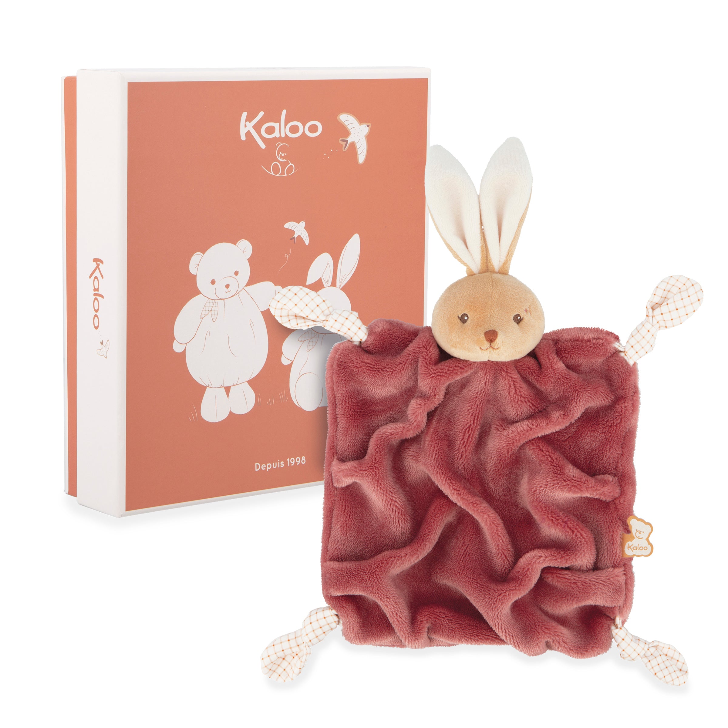 KALOO Doudou Schmusetuch Hase 24cm Bordeaux