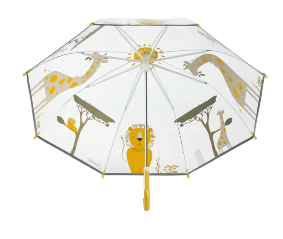 Sterntaler Kinder Regenschirm Safari transparent mit Löwe und Giraffe