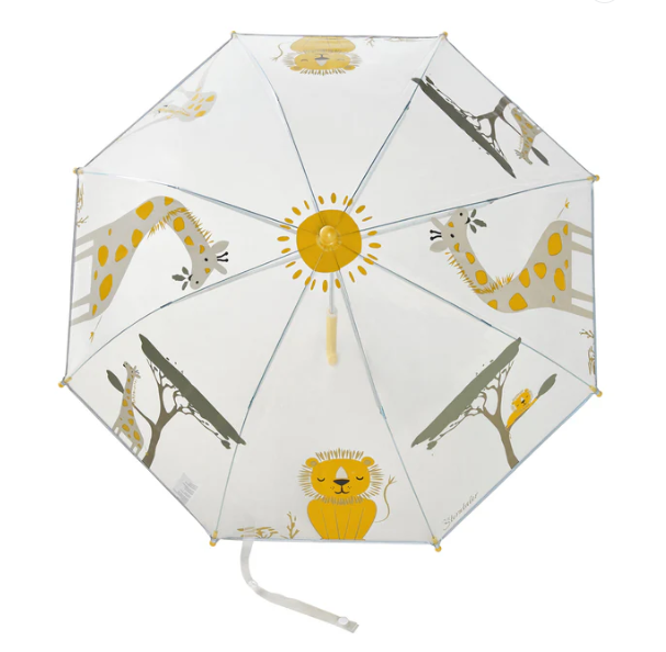 Sterntaler Kinder Regenschirm Safari transparent mit Löwe und Giraffe