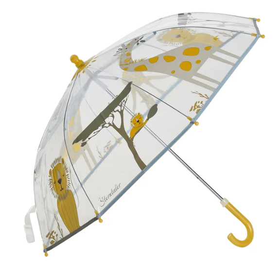 Sterntaler Kinder Regenschirm Safari transparent mit Löwe und Giraffe