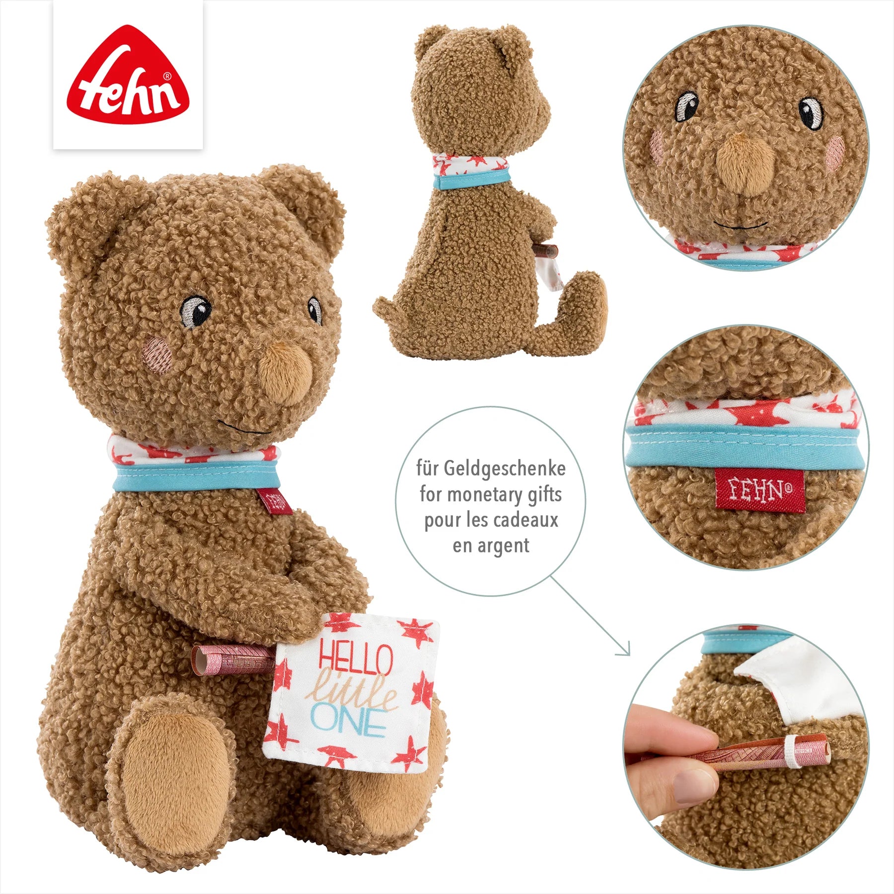 Baby Fehn Kuscheltier Bär Fred Hello little One