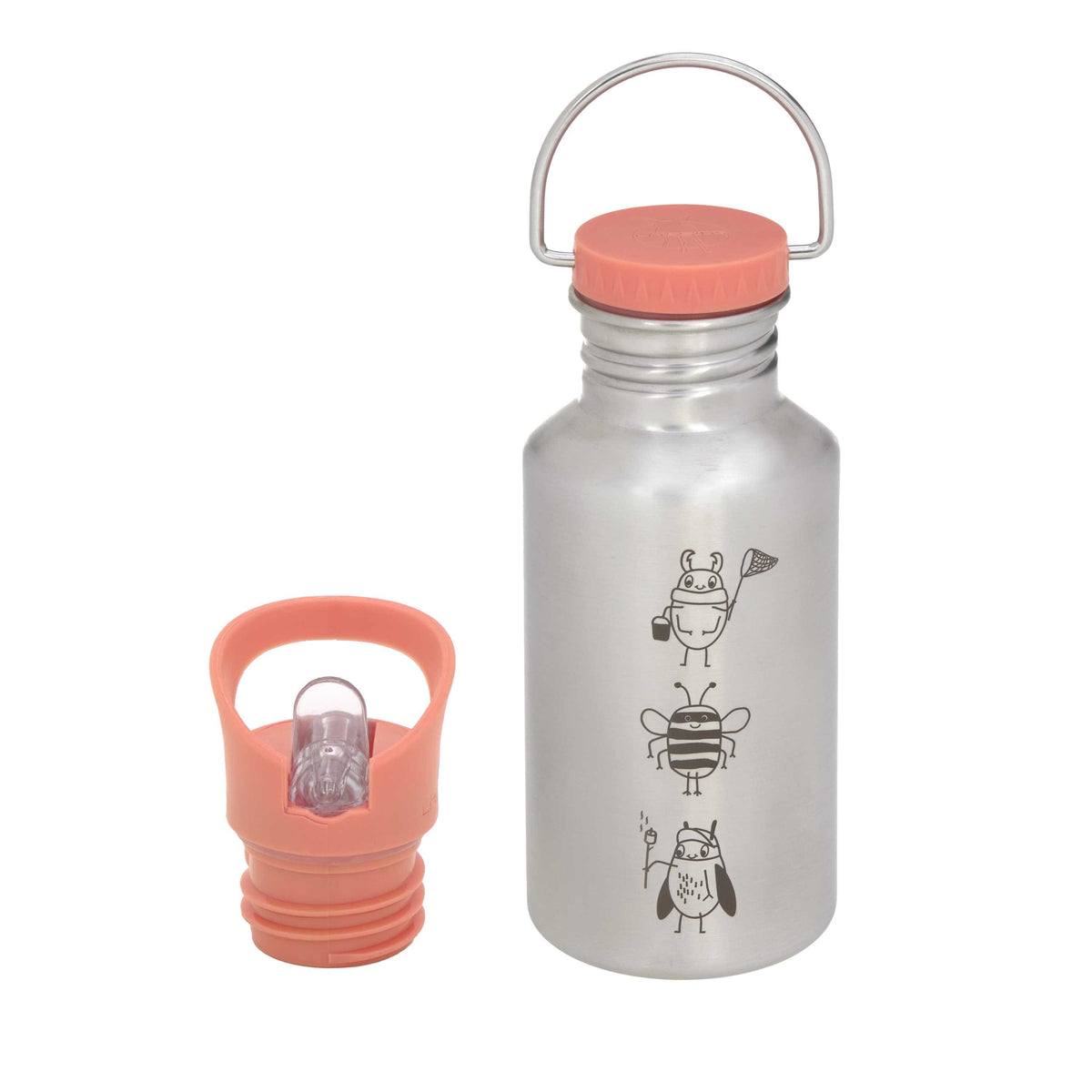 Lässig Trinkflasche Kinder - Edelstahl Nature