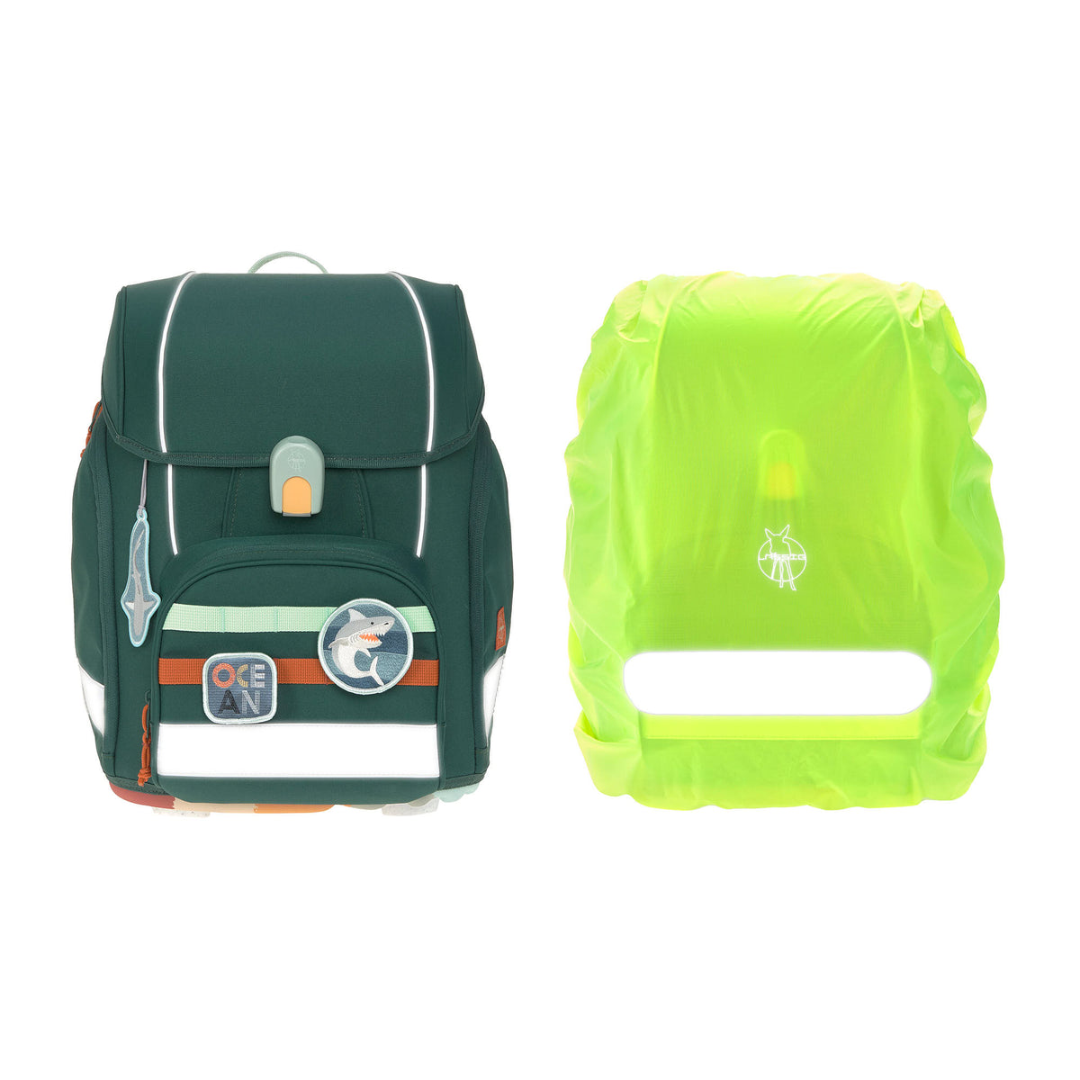Lässig Schulranzen Set 7-teilig Boxy Unique Dark Green Ocean Edition