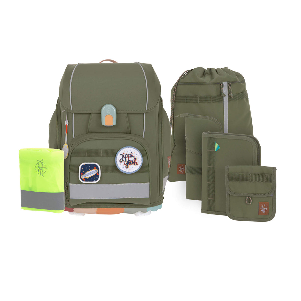 Lässig Schulranzen Set 7-teilig Boxy Unique Olive