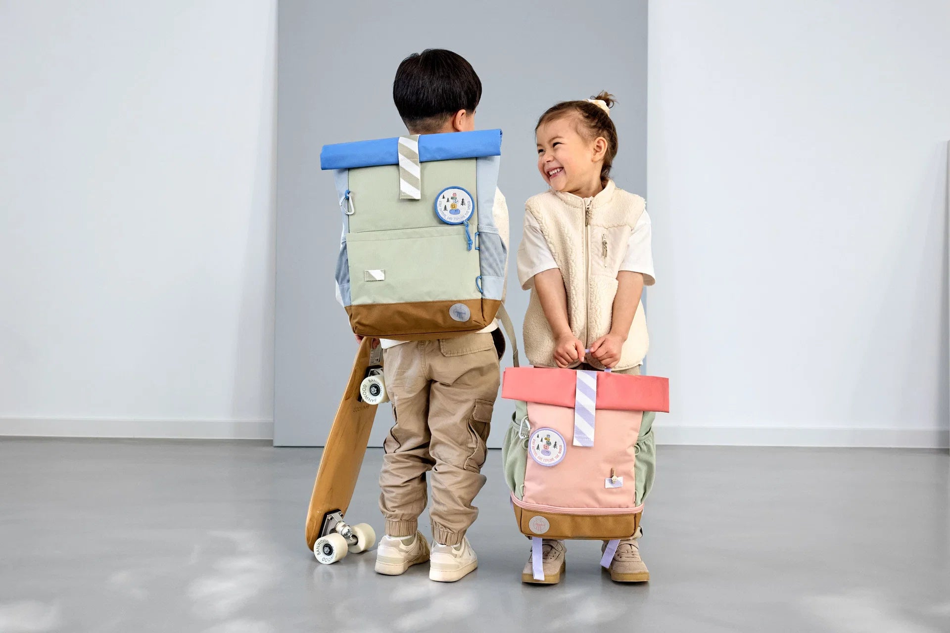 Lässig Kindergartenrucksack Rolltop Sunny Explorer Rosa Pink