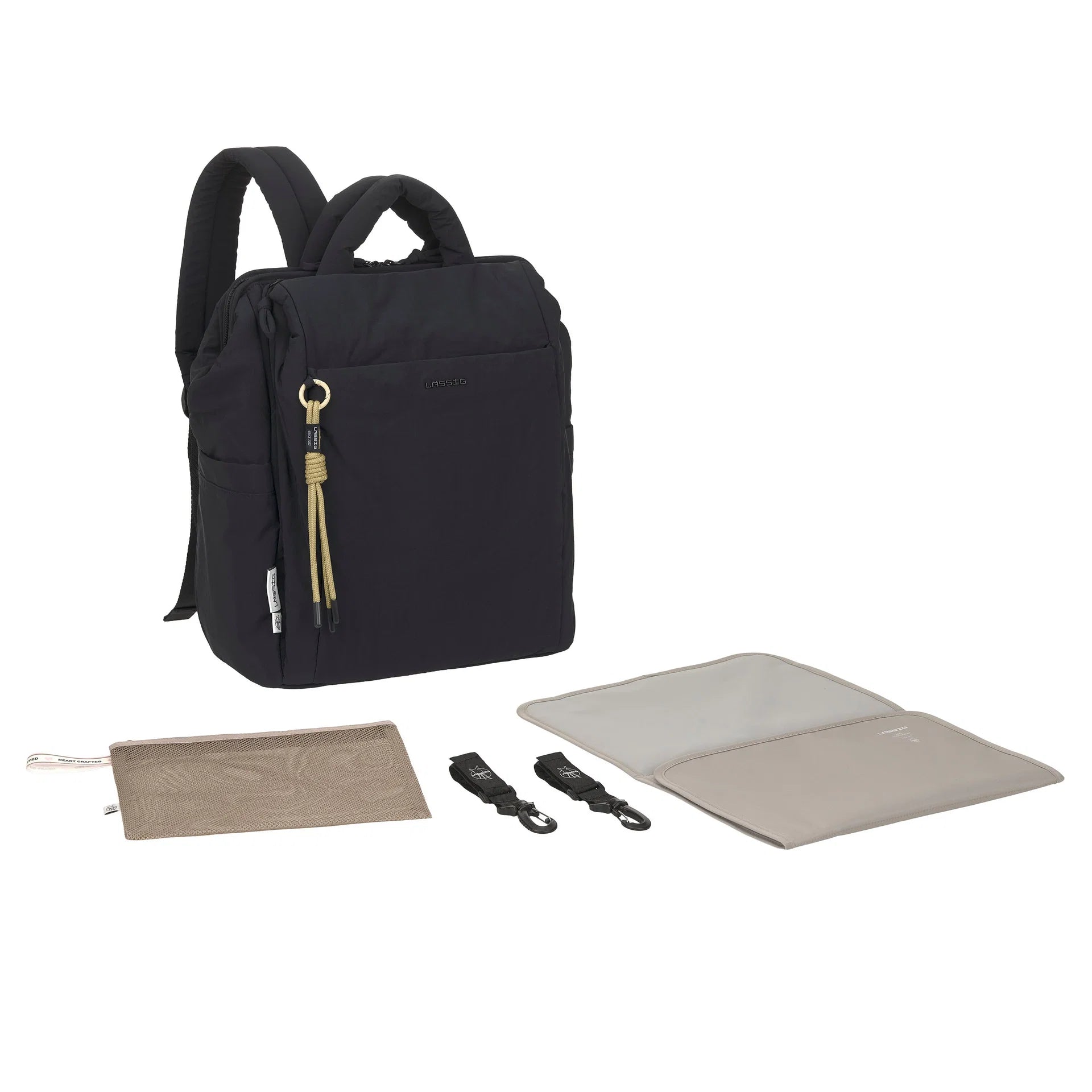 Lässig Wickelrucksack Minoa, Schwarz
