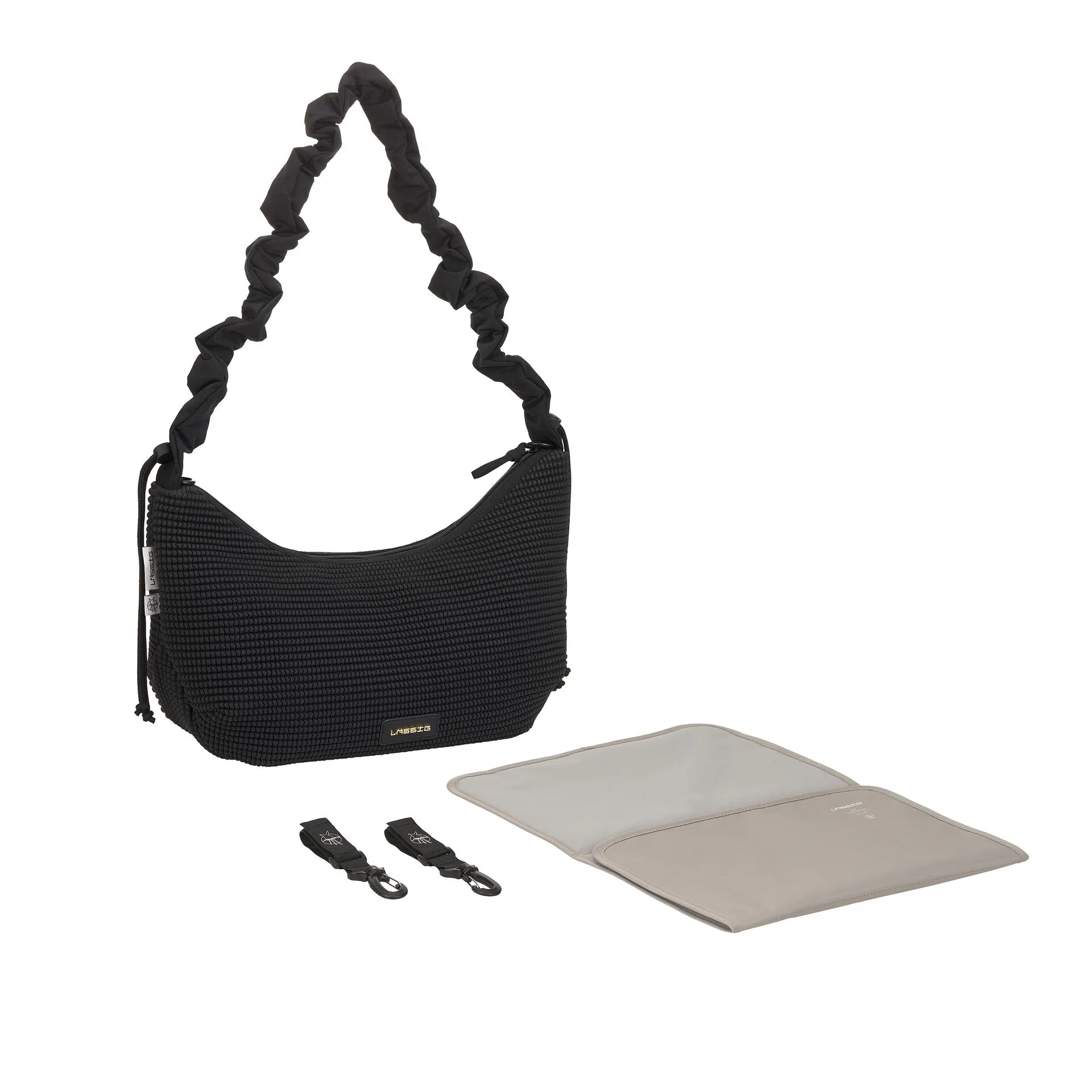 Lässig Wickeltasche Crossbody gesteppt Lunua Bum Bag, Schwarz