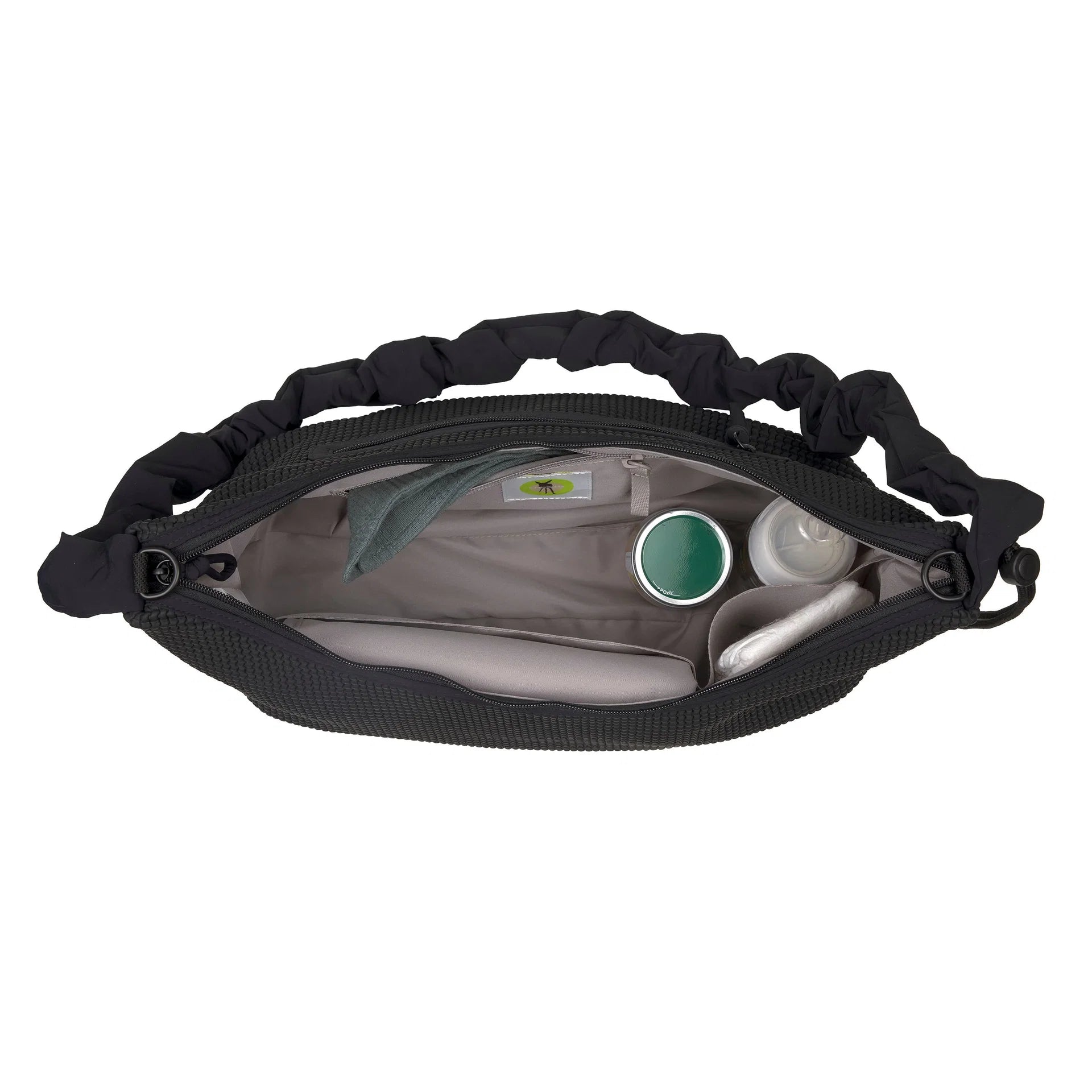 Lässig Wickeltasche Crossbody gesteppt Lunua Bum Bag, Schwarz