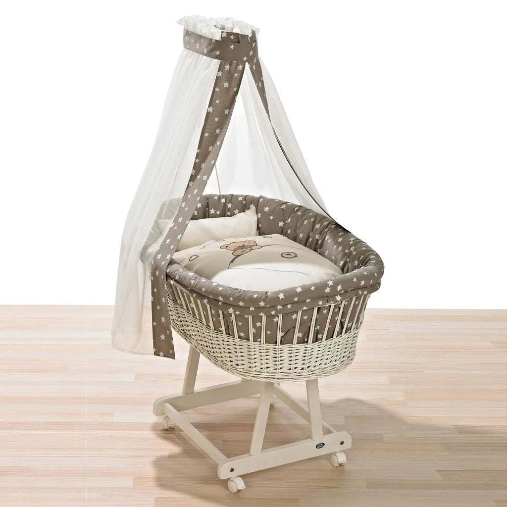 ALVI Stubenwagen Birthe weiss mit Garnitur Little Bear