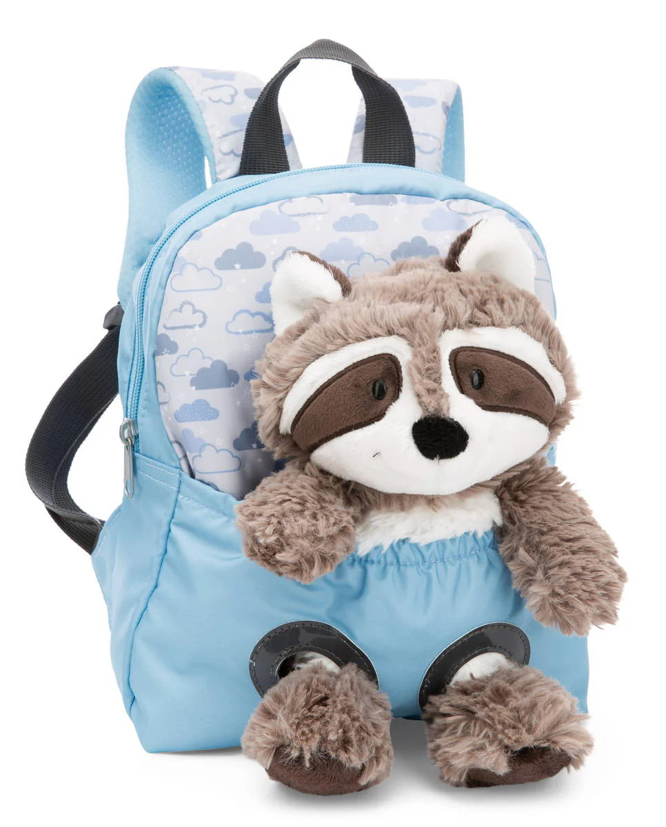 NICI Rucksack hellblau mit Waschbär