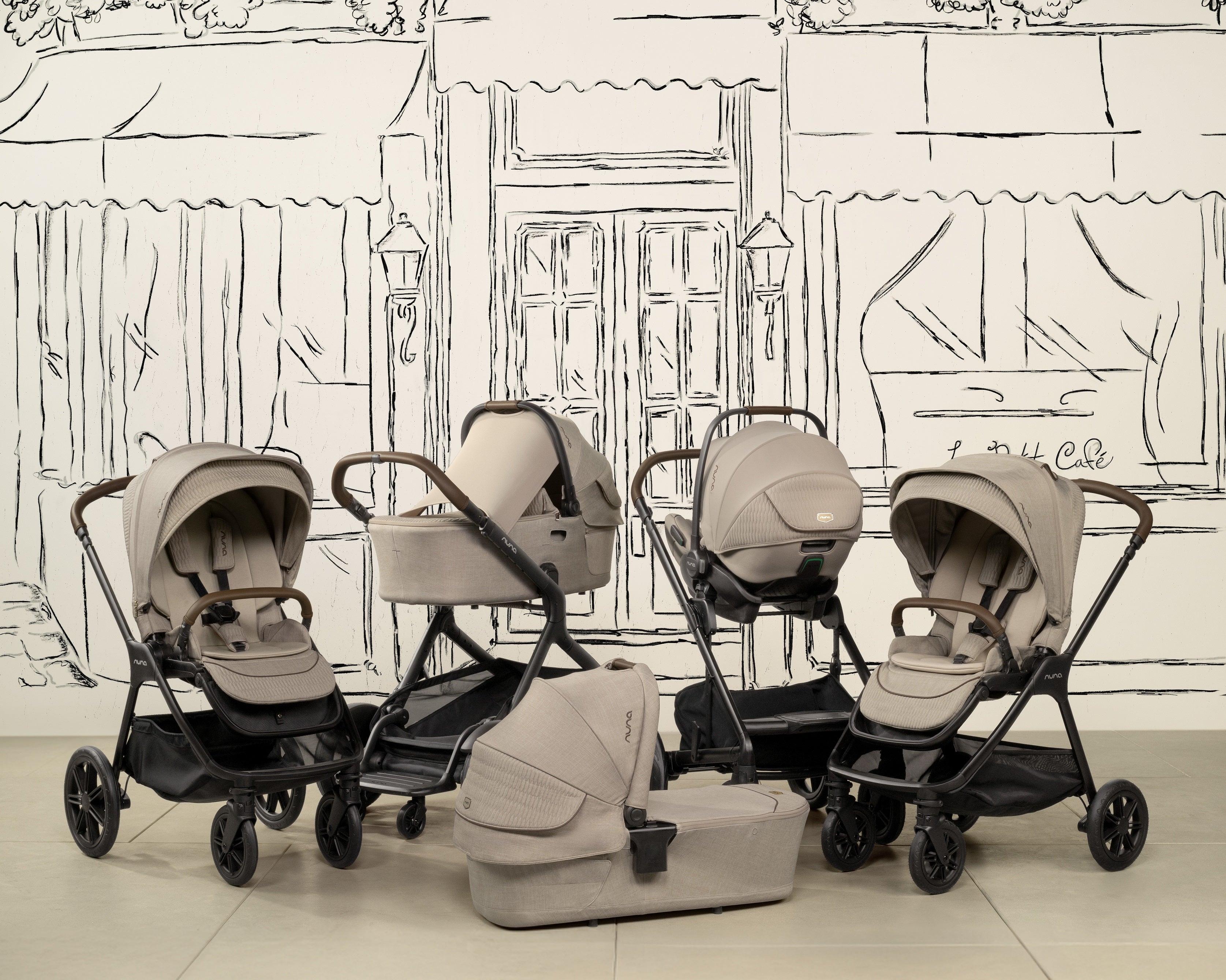 Nuna TRIV LX All in one Set cosmopolitan mit Babyschale Arra flex & Isofix Base 360