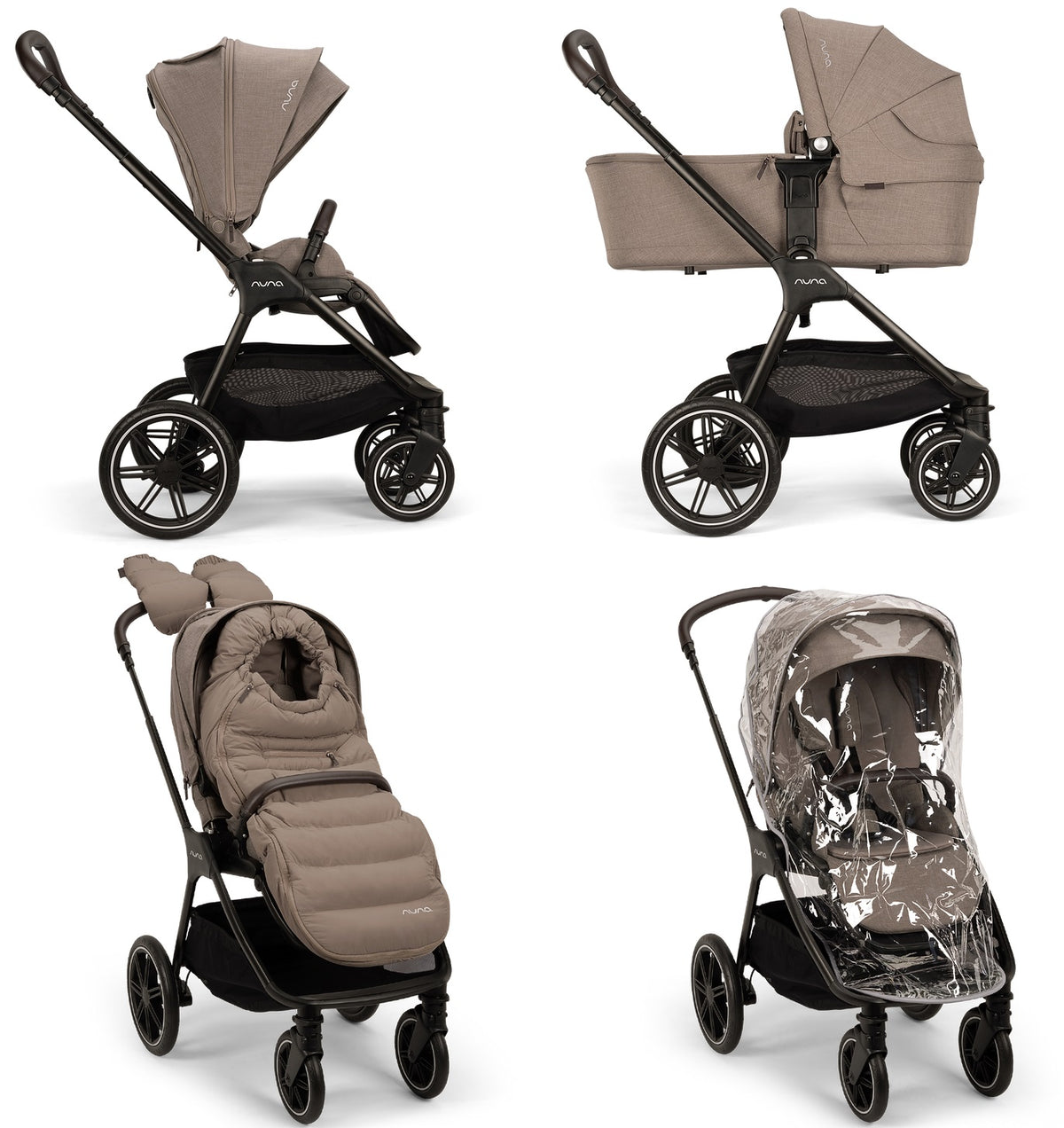 Nuna TRIV LX Kombi-Set Kinderwagen mit Babywanne, Zubehör