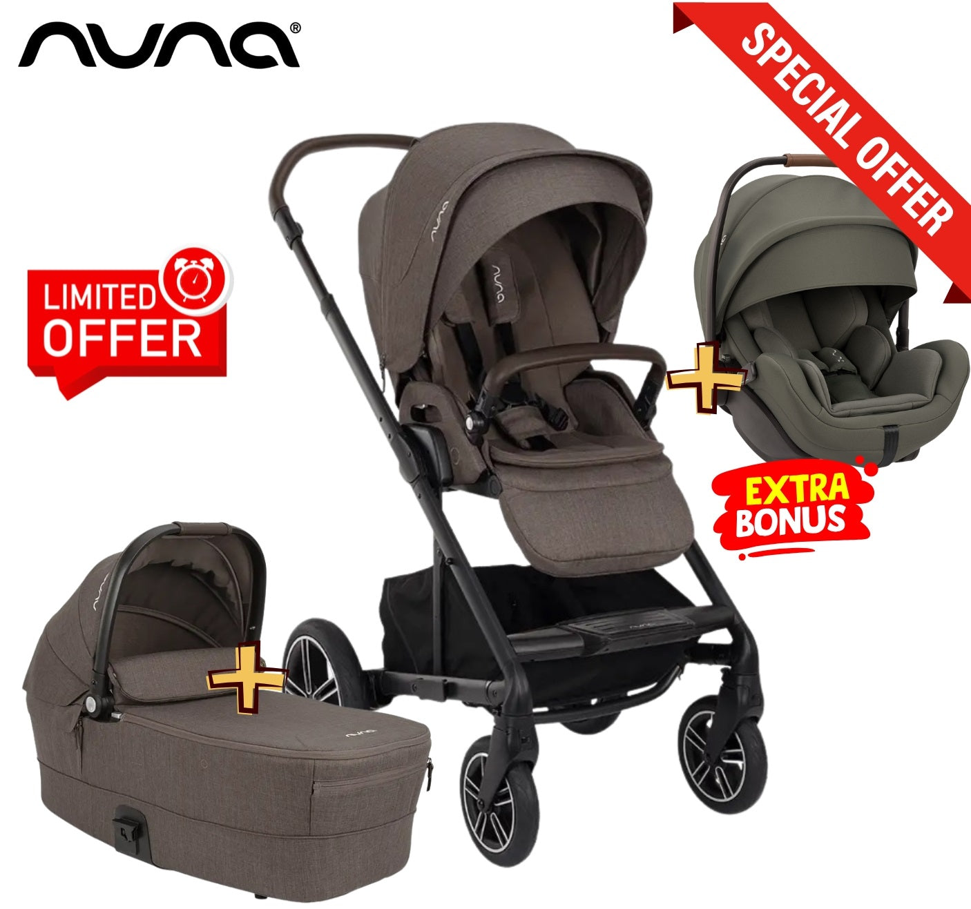 Nuna Mixx next 3in1 Bundle pistachio mit Babyschale Arra Flex pine gratis dazu