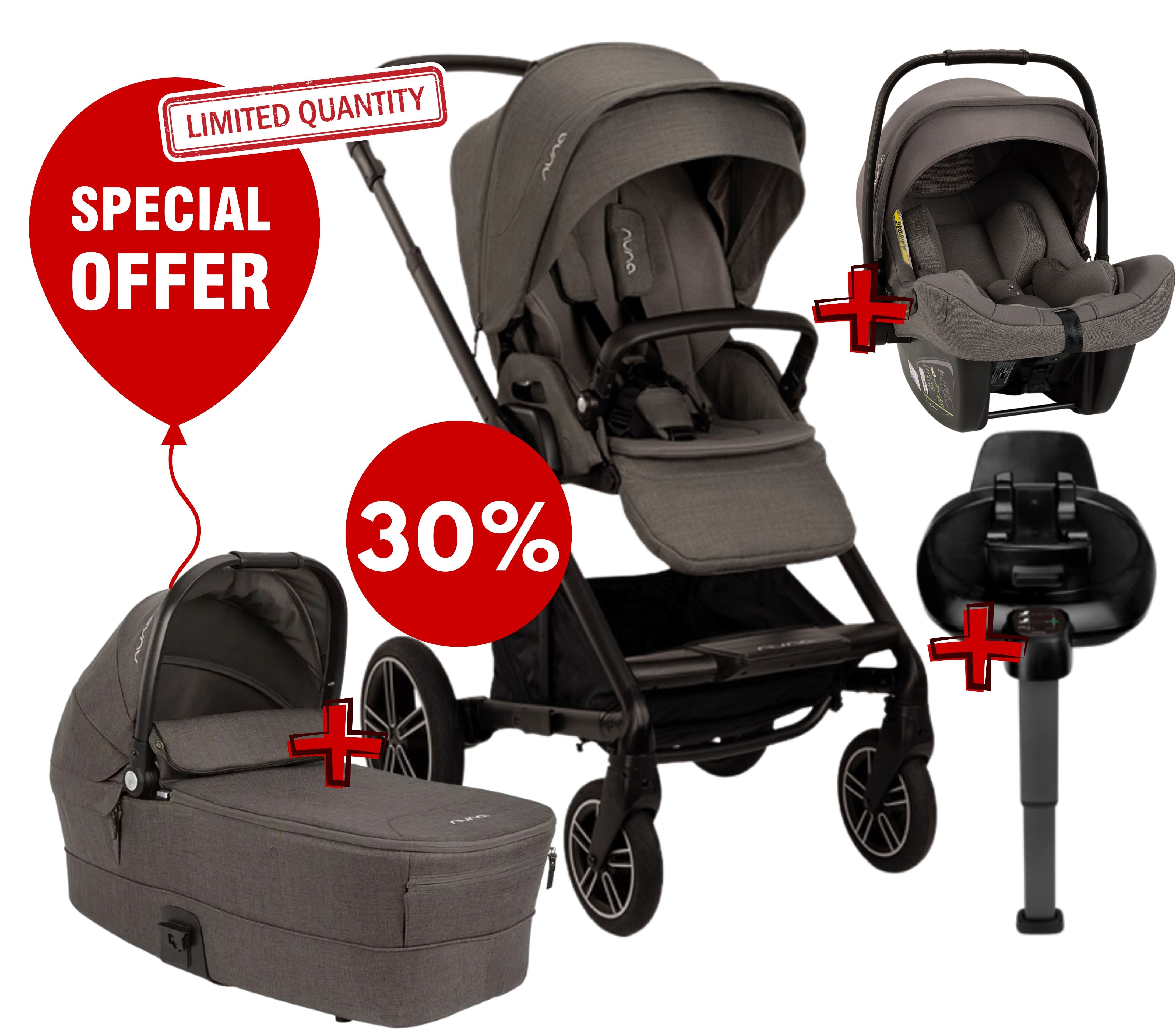 Nuna Mixx next 4in1 Kinderwagen Bundle thunder *PROMOPRICE*