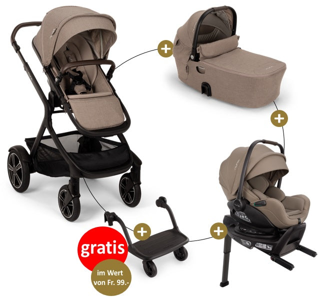 Nuna Demi Next 4in1 Bundle mit Babywanne, Babyschale Arra Next mit Base Next