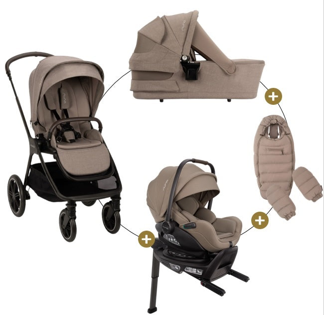 Nuna TRIV LX 4in1 Bundle mit Babywanne, Babyschale Arra Flex & Base360, Stroller Set