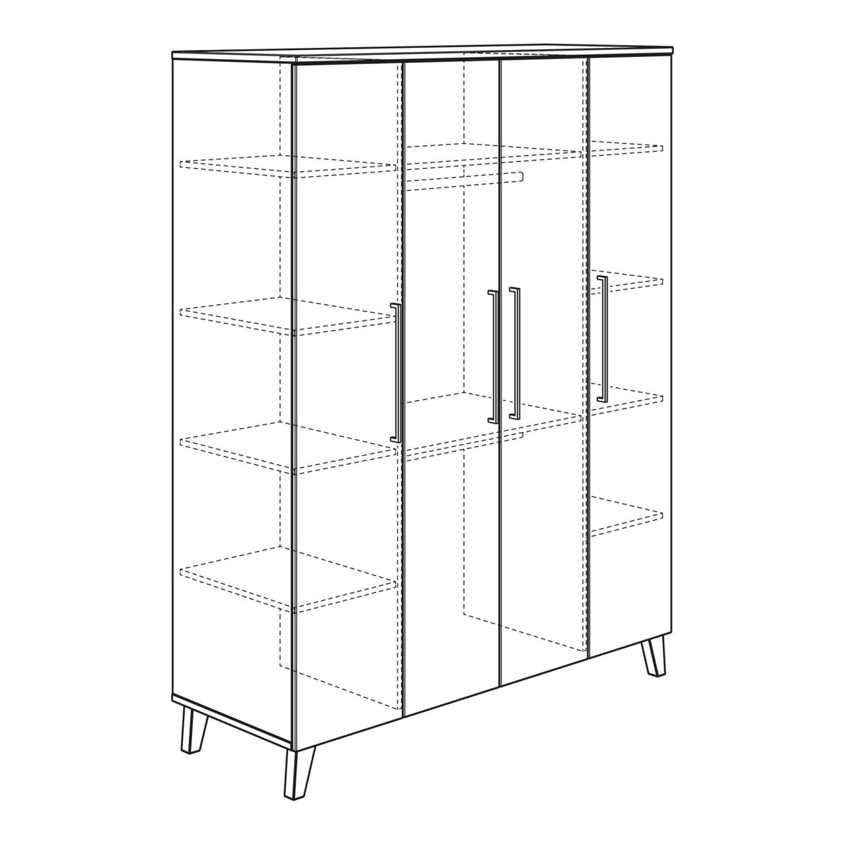 PAIDI OSCAR Kleiderschrank 4 Türen