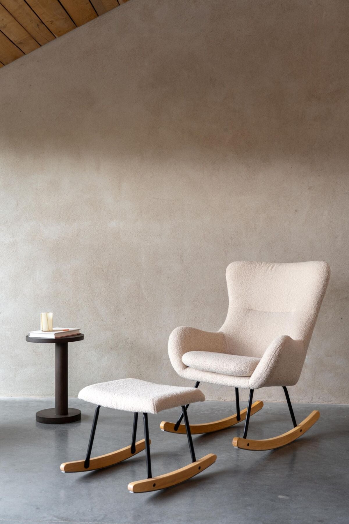 QUAX Bundle Schaukelstuhl Basic mit Hocker Beige Sheep *SALE*