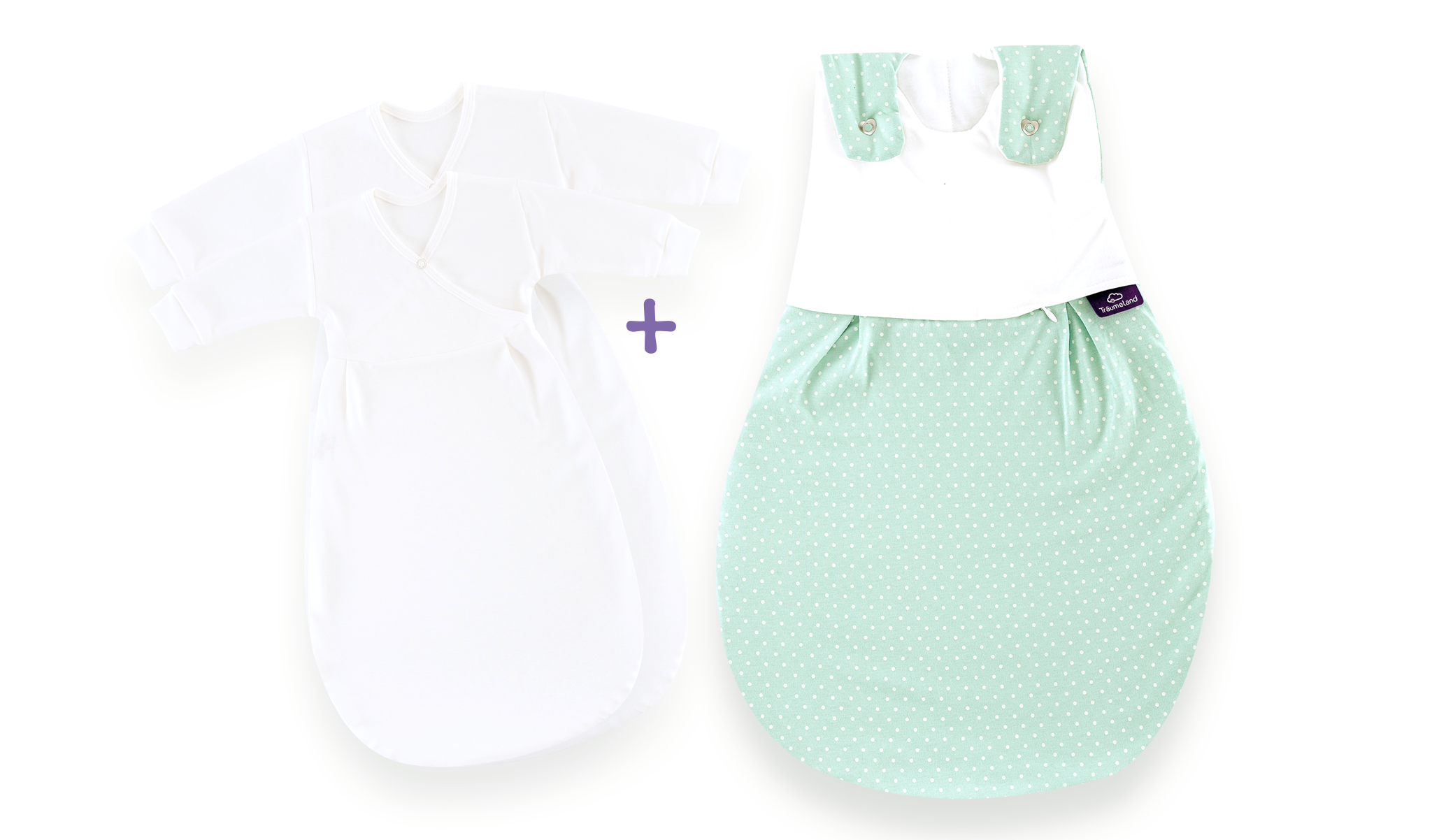 Träumeland LIEBMICH Schlafsack-Set Pünktchen Mint