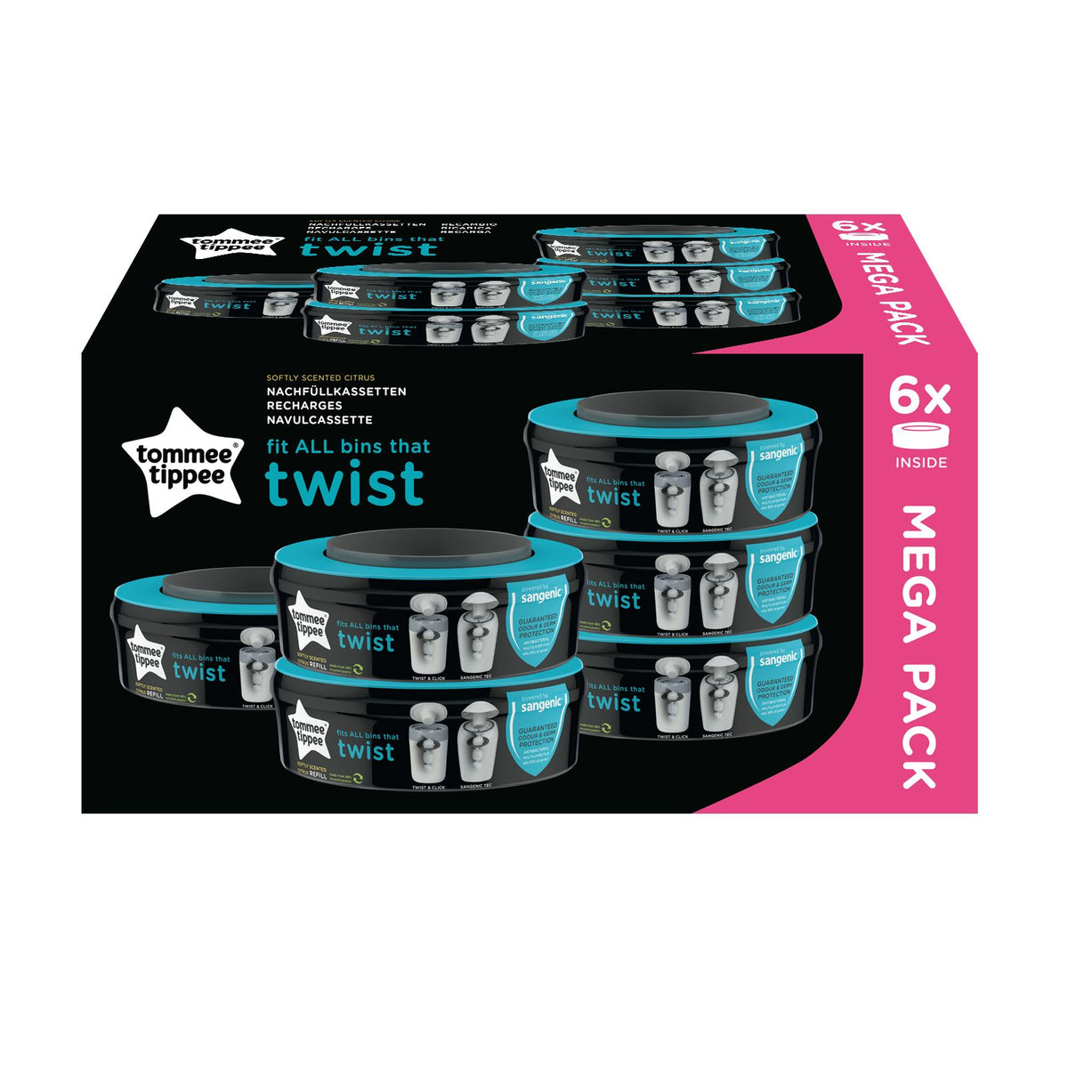 Sangenic Twist &amp; Click Nachfüllkassetten 6er Pack