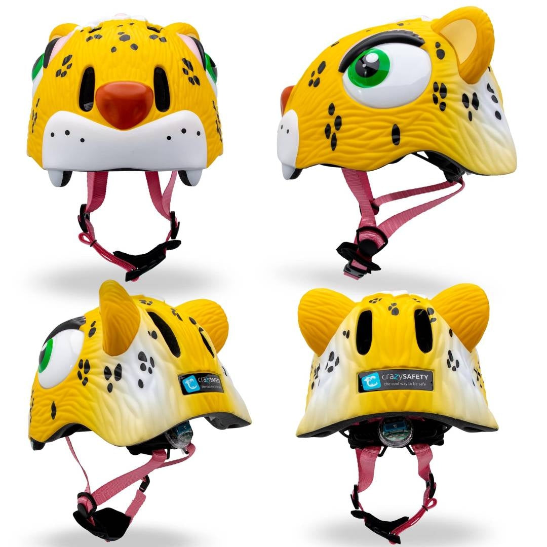 CRAZY SAFETY Kinder Fahrradhelm Leopard