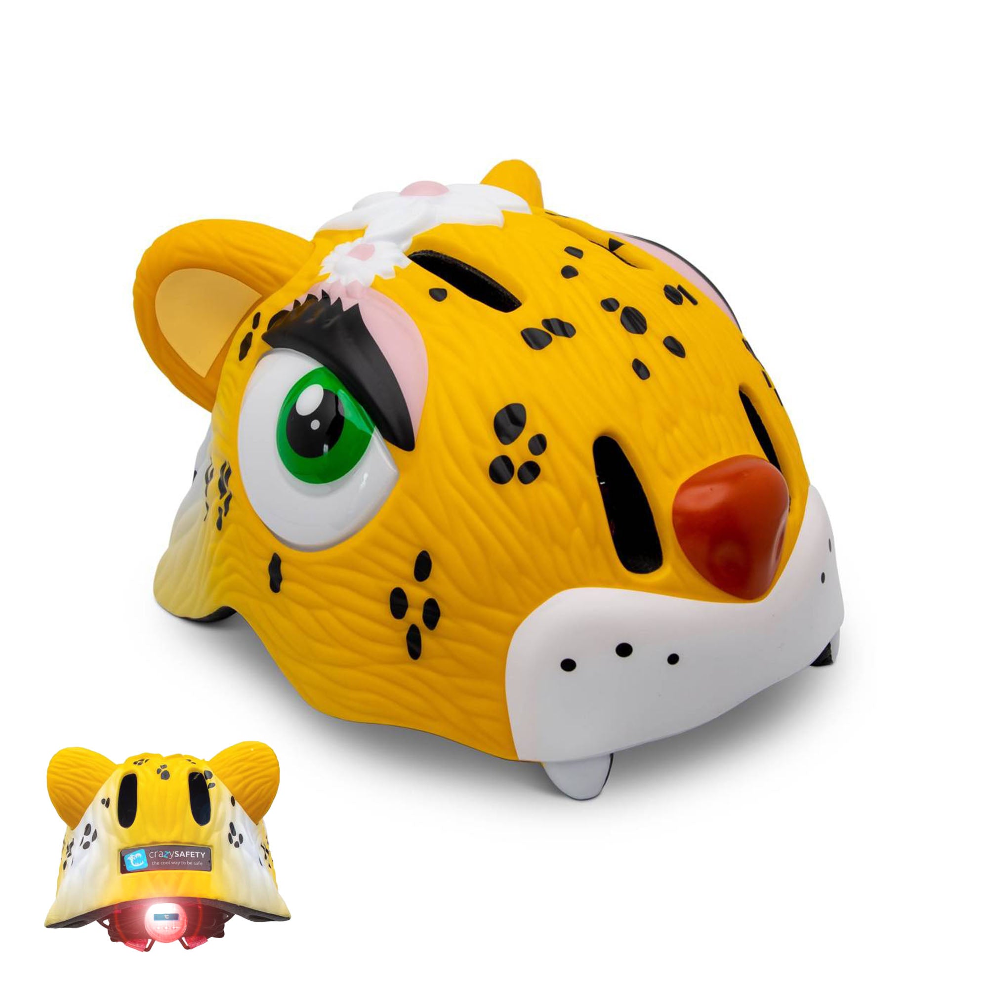 CRAZY SAFETY Kinder Fahrradhelm Leopard