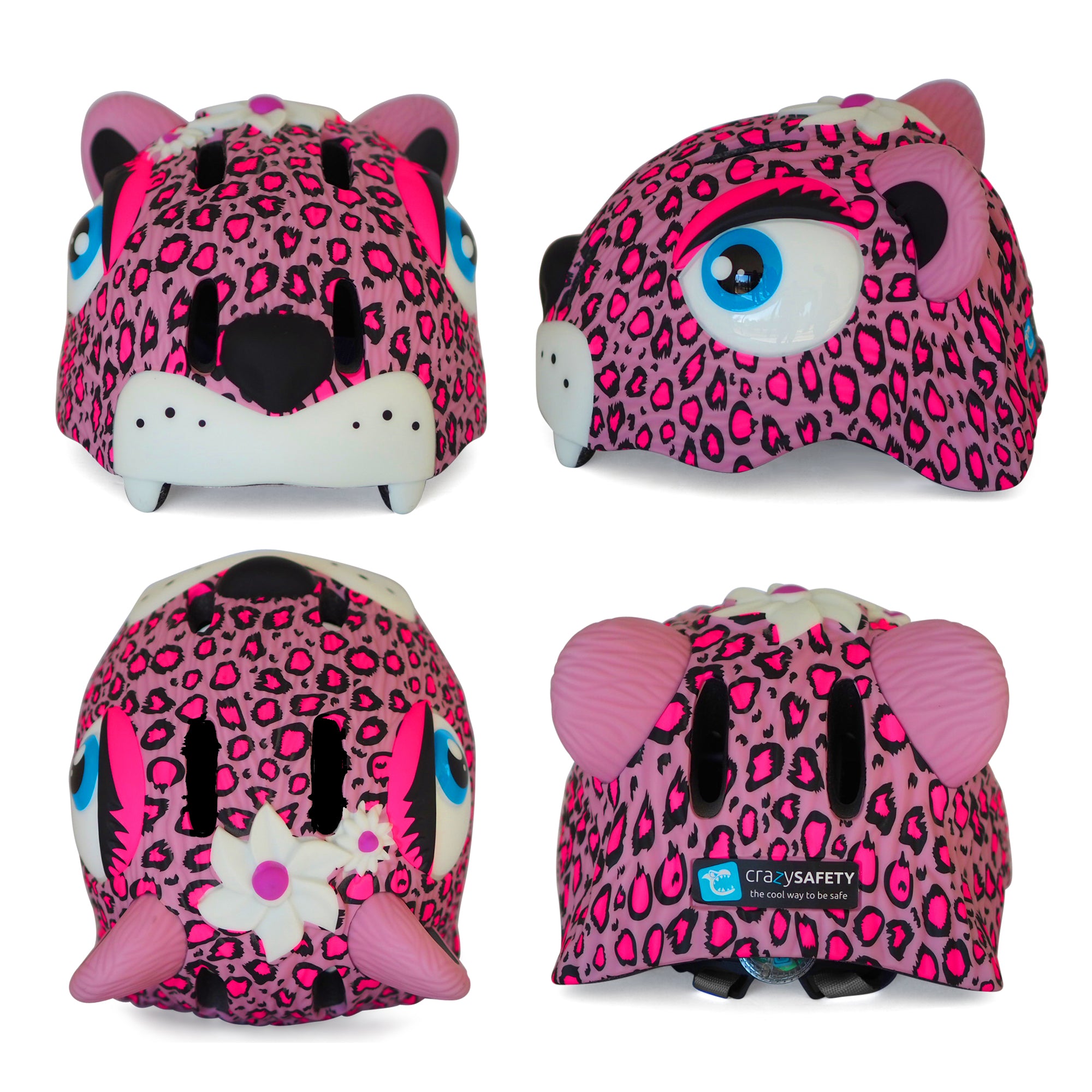 CRAZY SAFETY Kinder Fahrradhelm Leopard