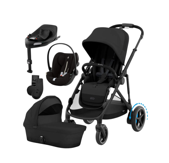 Cybex e-Gazelle S Kombikinderwagen 4in 1 Moon Black