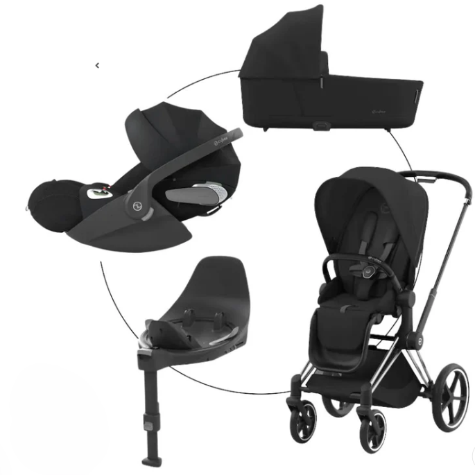 Cybex Platinum Priam Kombikinderwagen 4in 1 Chrome Black