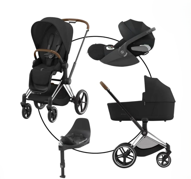 Cybex Platinum Priam Kombikinderwagen 4in 1 Chrome Brown