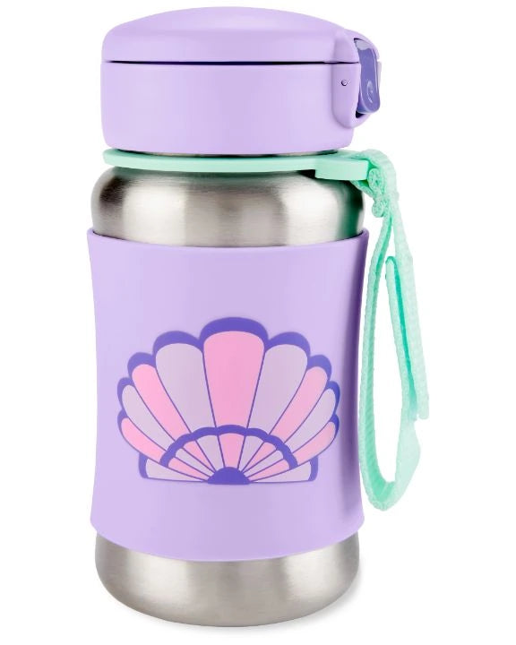 Skip Hop Spark Style Sportflasche aus Edelstahl mit Strohhalm