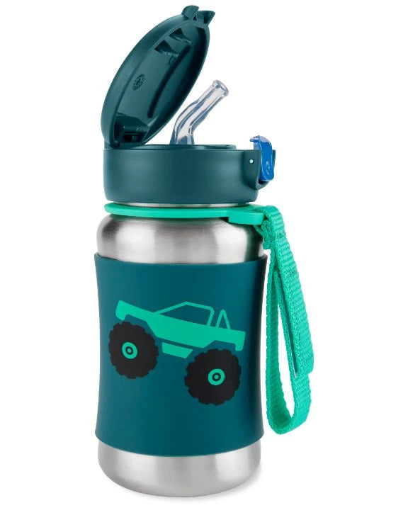 Skip Hop Spark Style Sportflasche aus Edelstahl mit Strohhalm
