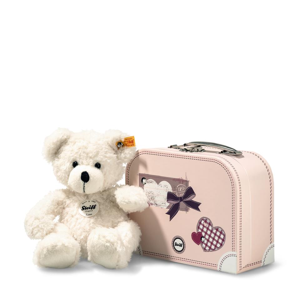 Steiff Teddybär Lotte 28 weiss mit Koffer