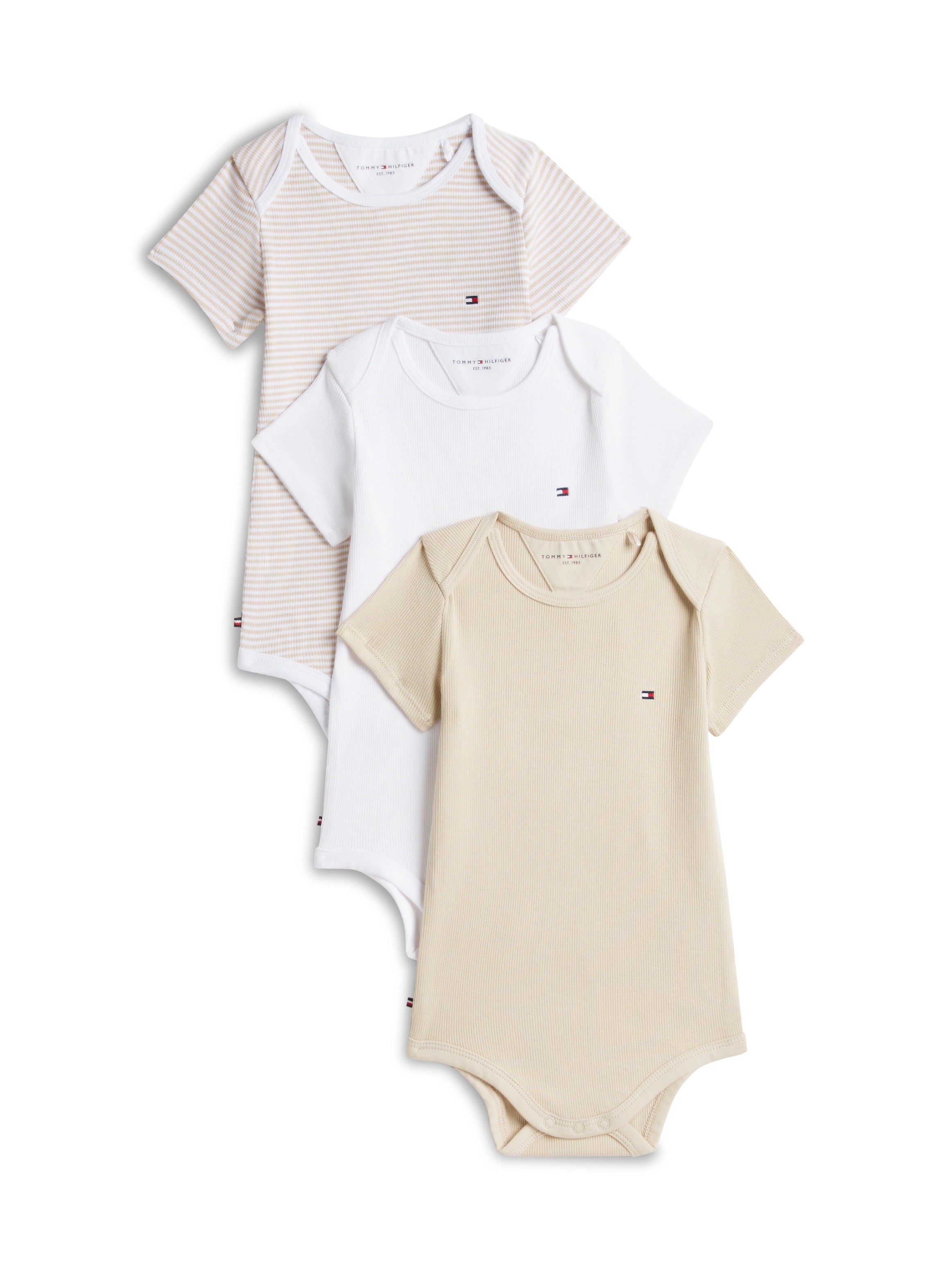 Tommy Hilfiger Body 3er Pack RIB Classic Beige Stripes